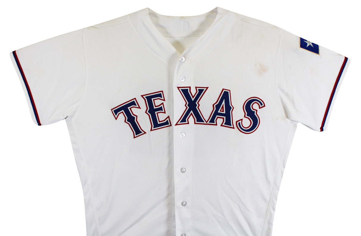 Rougned Odor Game Used Jackie Robinson Day White Majestic Flexbase Jersey MLB