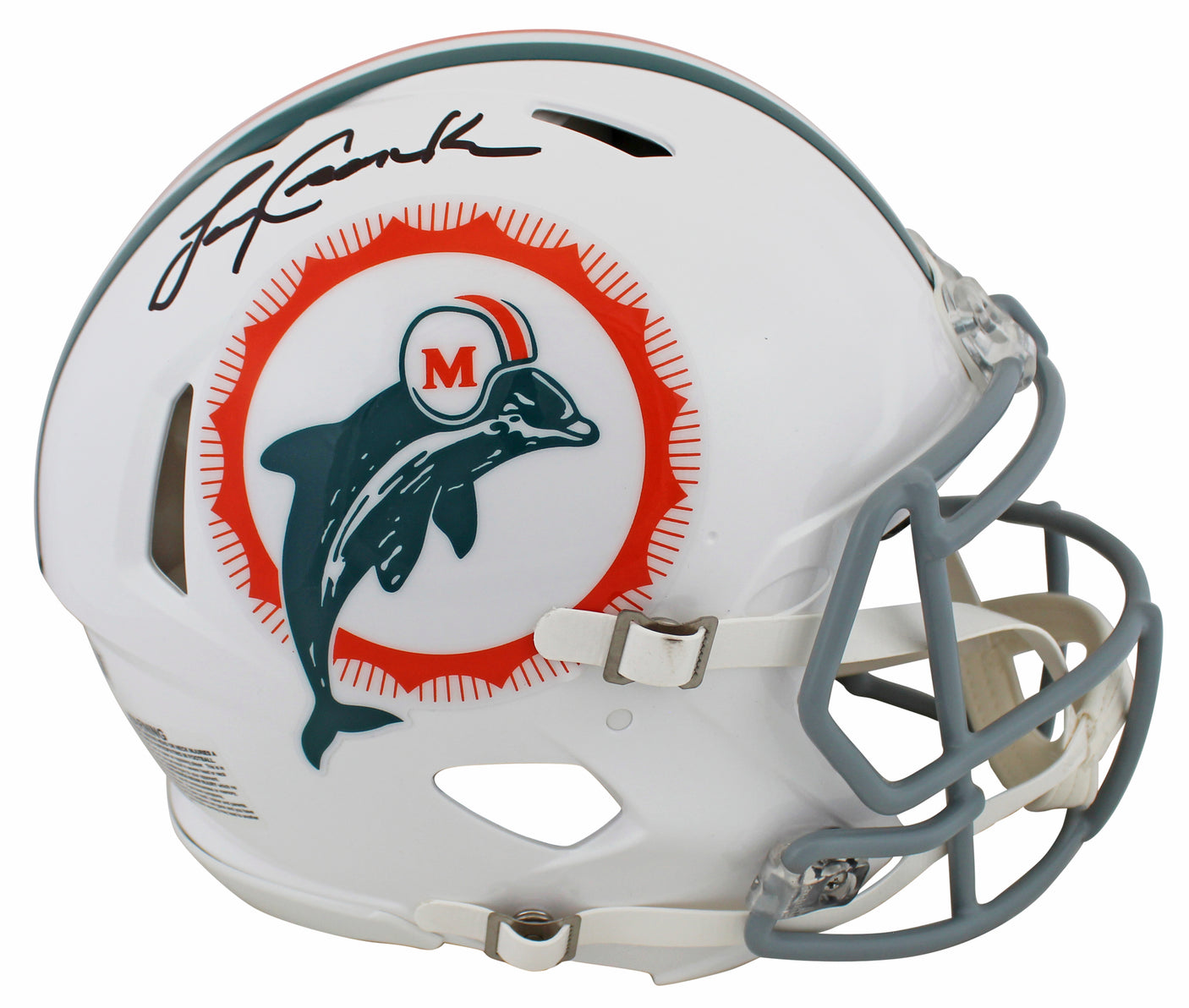 Dolphins Larry Csonka Signed Tribute Full Size Speed Proline Helmet BAS Wit