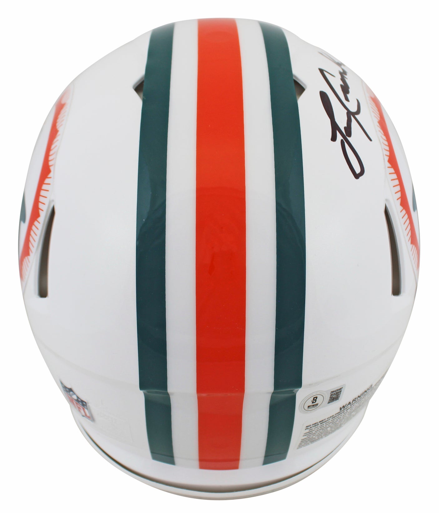 Dolphins Larry Csonka Signed Tribute Full Size Speed Proline Helmet BAS Wit