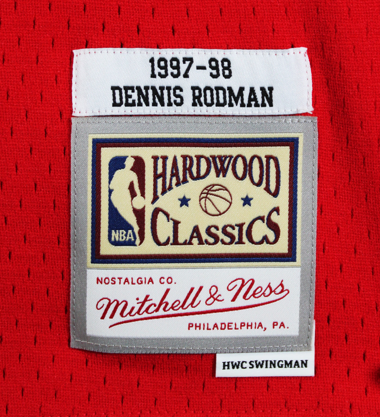 Bulls Dennis Rodman Signed Red Mitchell & Ness HWC Swingman Jersey JSA Witnessed