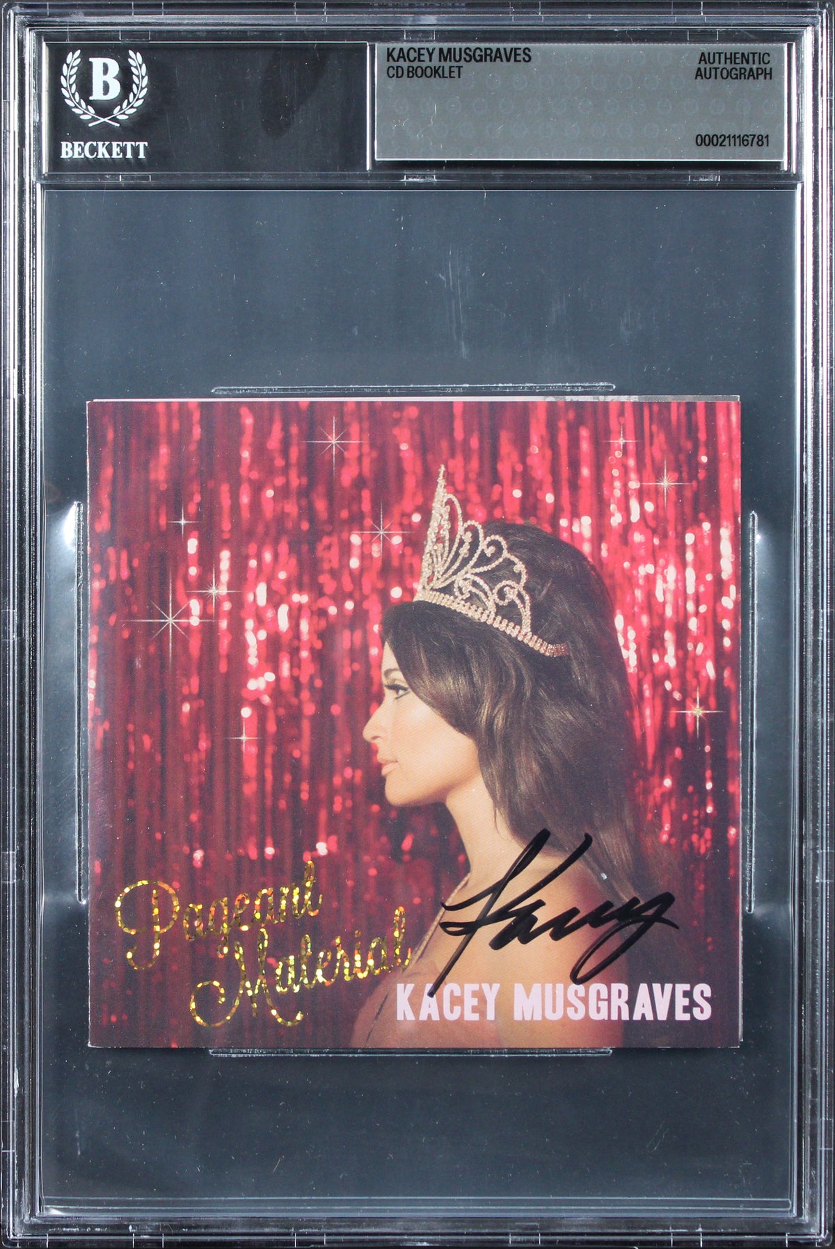 Kacey Musgraves Signed Pageant Material CD Booklet Autographed BAS Slabbed