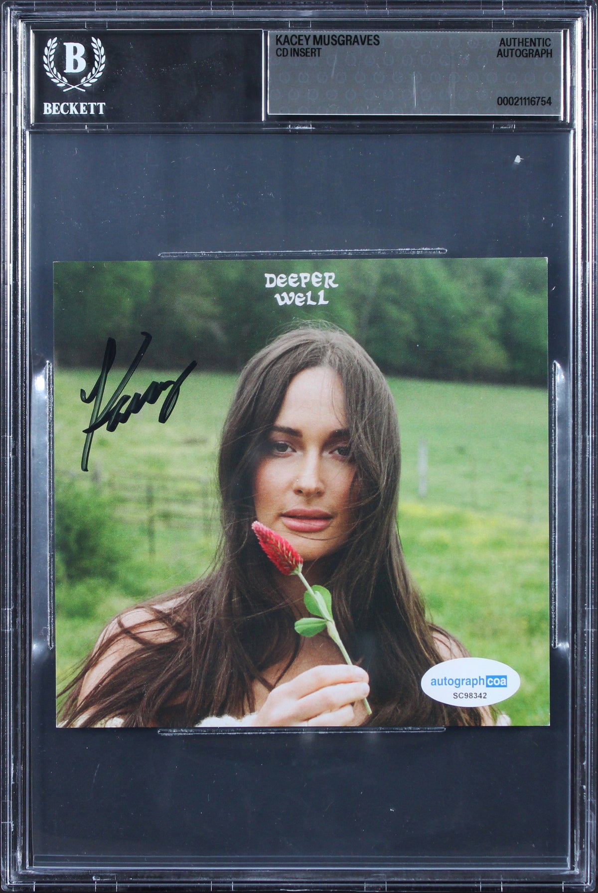 Kacey Musgraves Authentic Signed Deeper Well CD Insert Autographed BAS Slabbed