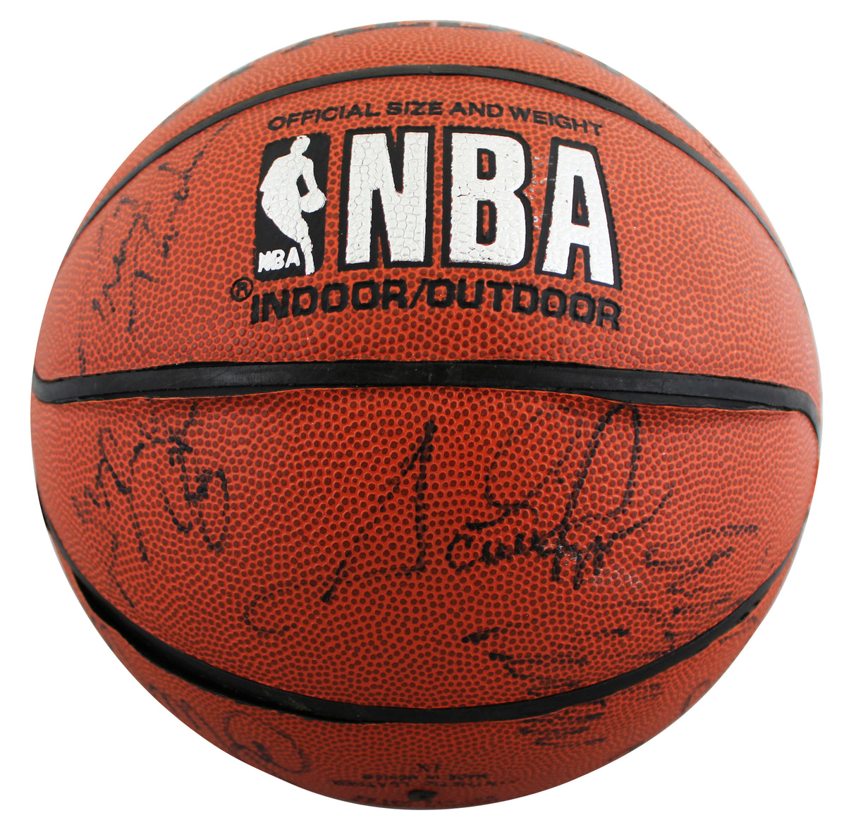 1992-93 Bulls (10) Jordan, Pippen +8 Signed Spalding I/O Basketball BAS #AE64472