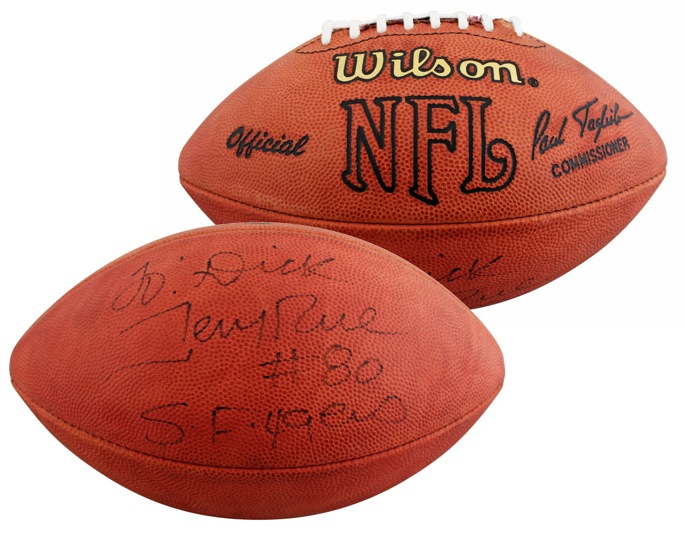 49ers Jerry Rice Authentic Signed Wilson Official Nfl Football BAS #BV01122