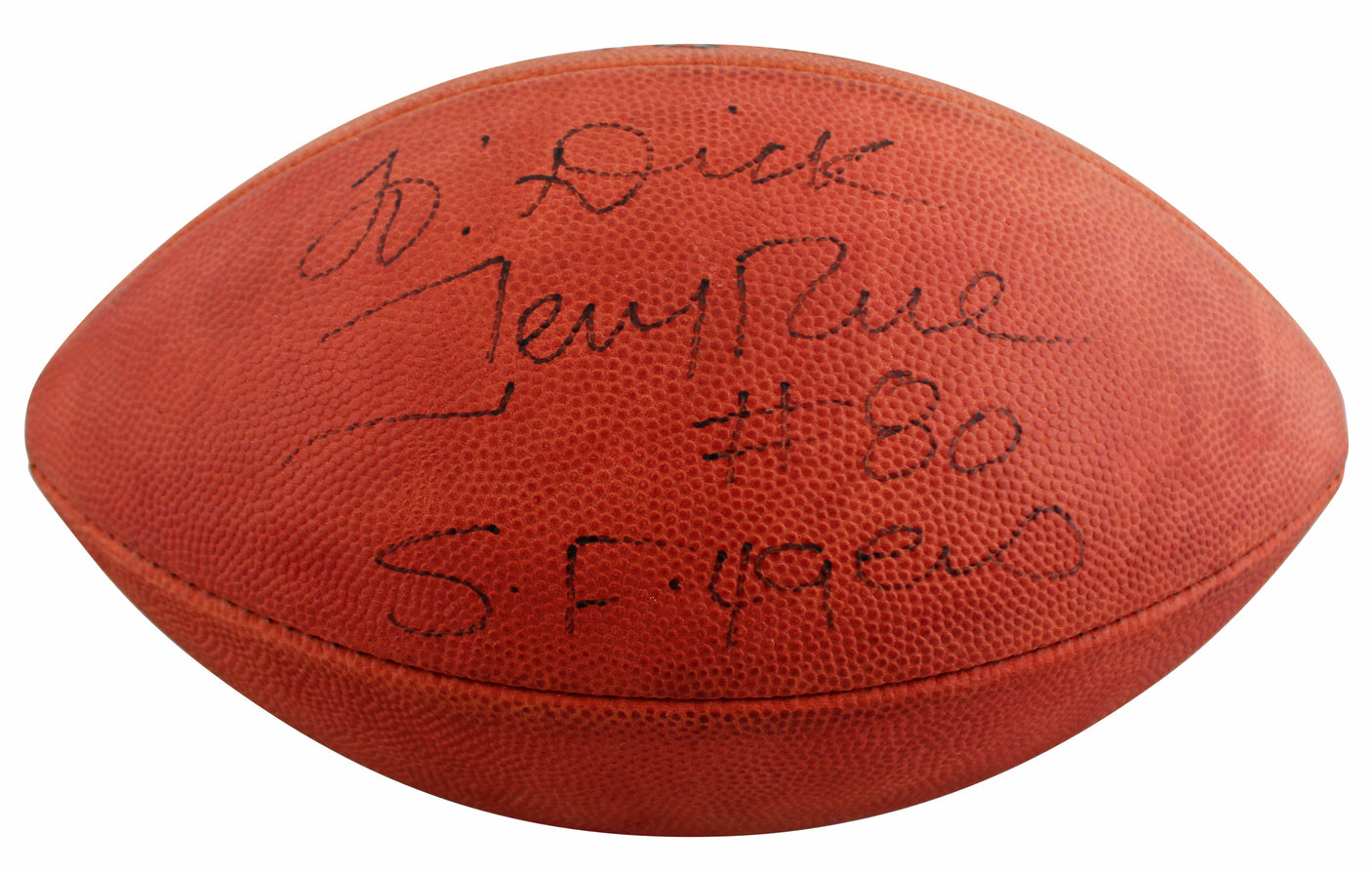 49ers Jerry Rice Authentic Signed Wilson Official Nfl Football BAS #BV01122