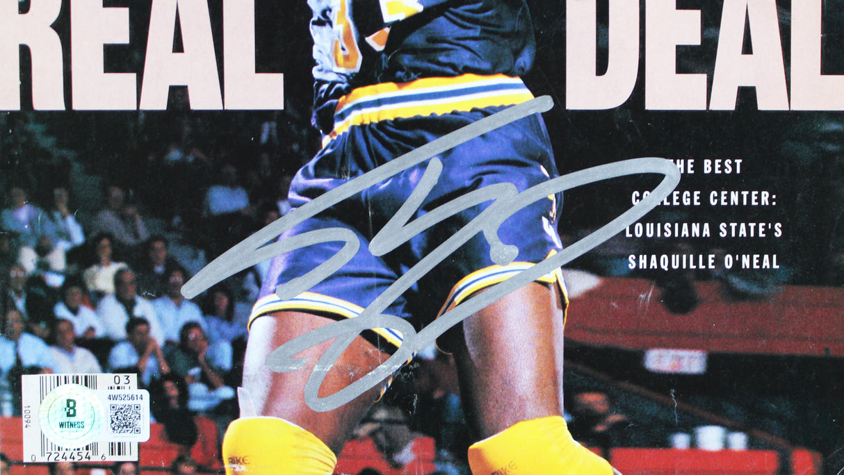 Lakers Shaquille O'Neal Signed January 1991 Sports Illustrated Magazine BAS Wit
