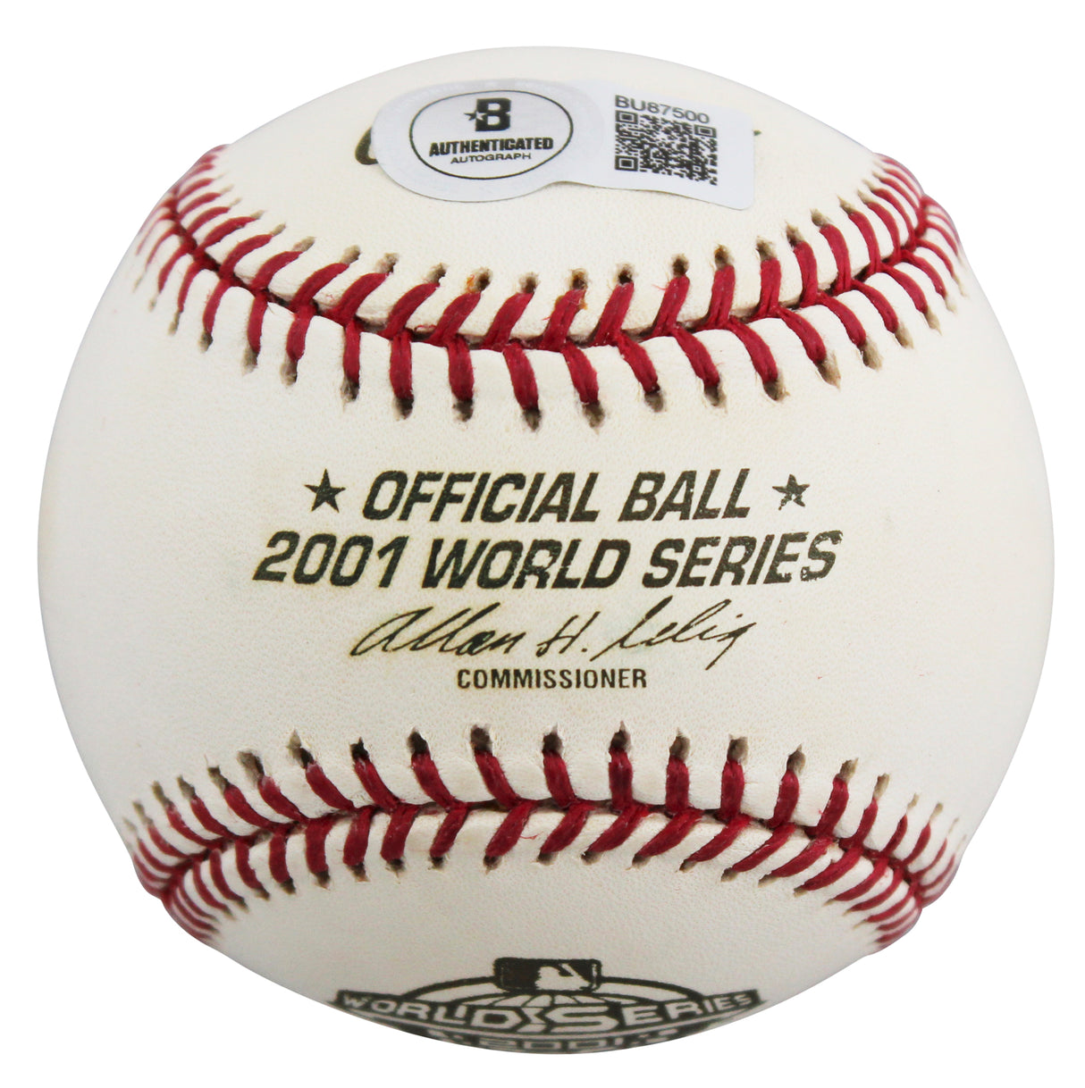 D-Backs Mark Grace Authentic Signed 2001 World Series Logo Baseball W/ Case BAS