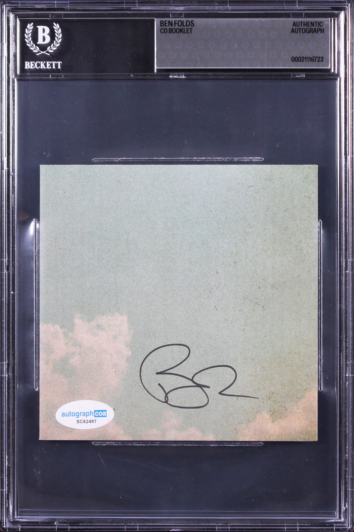 Ben Folds Authentic Signed What Matters Most CD Booklet Autographed BAS Slabbed