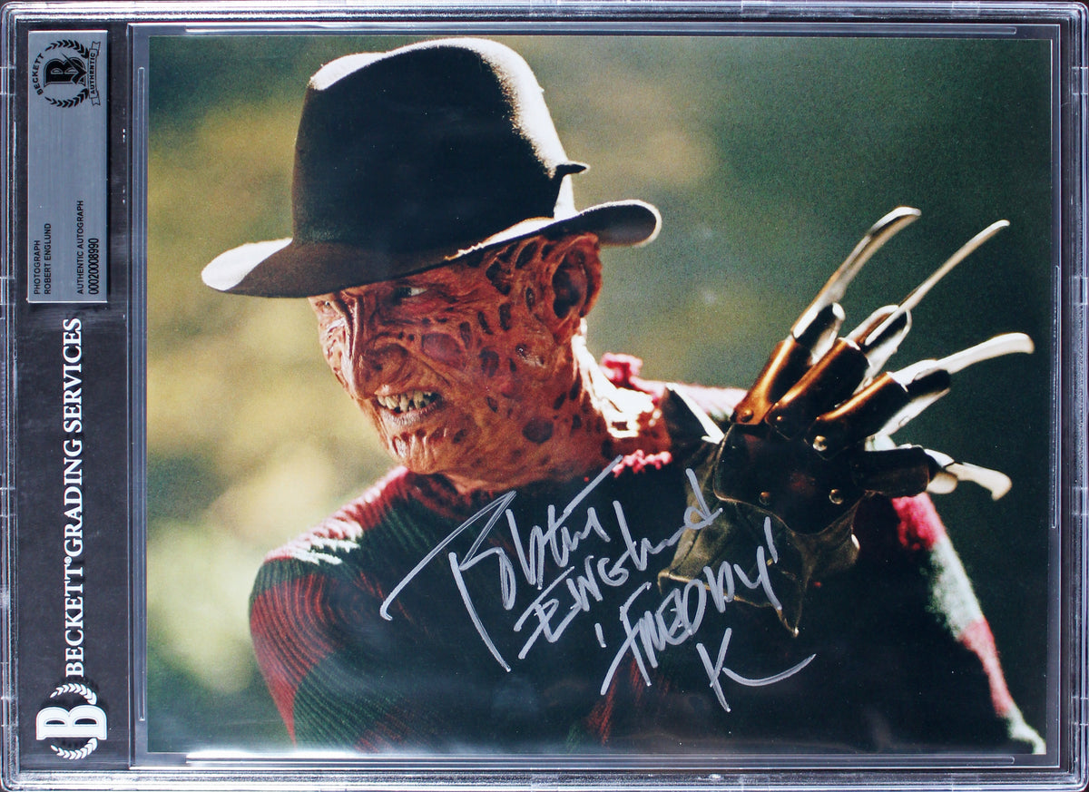 Robert Englund A Nightmare on Elm Street Signed 8x10 Horizontal Photo BAS Slab