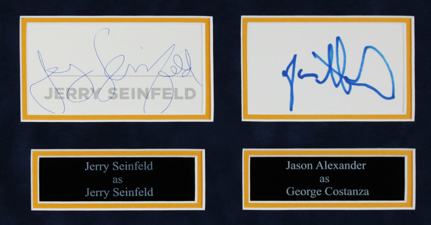 (4) Seinfeld, Alexander, Richards & Louis-Dreyfus Signed Framed Display BAS LOA