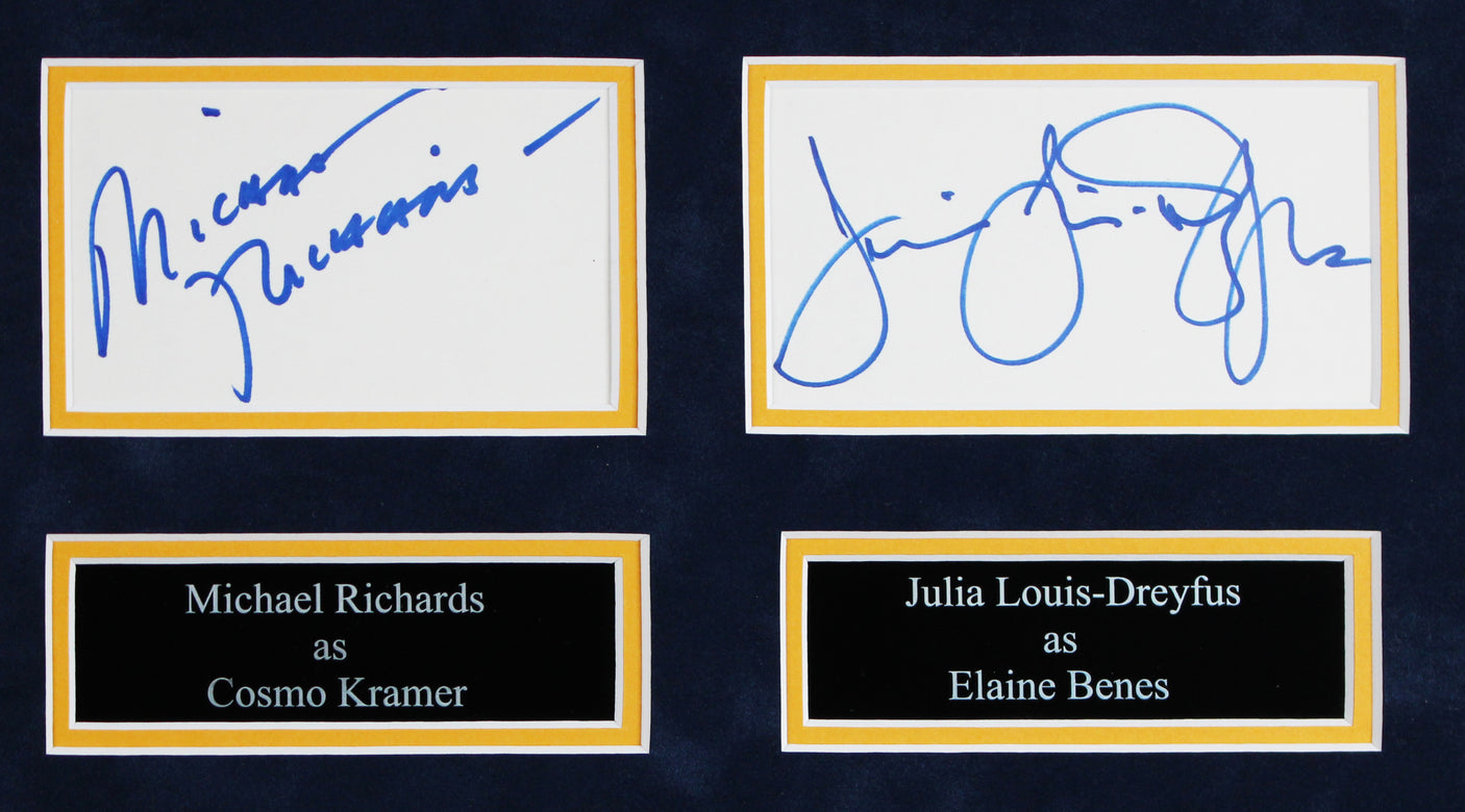 (4) Seinfeld, Alexander, Richards & Louis-Dreyfus Signed Framed Display BAS LOA