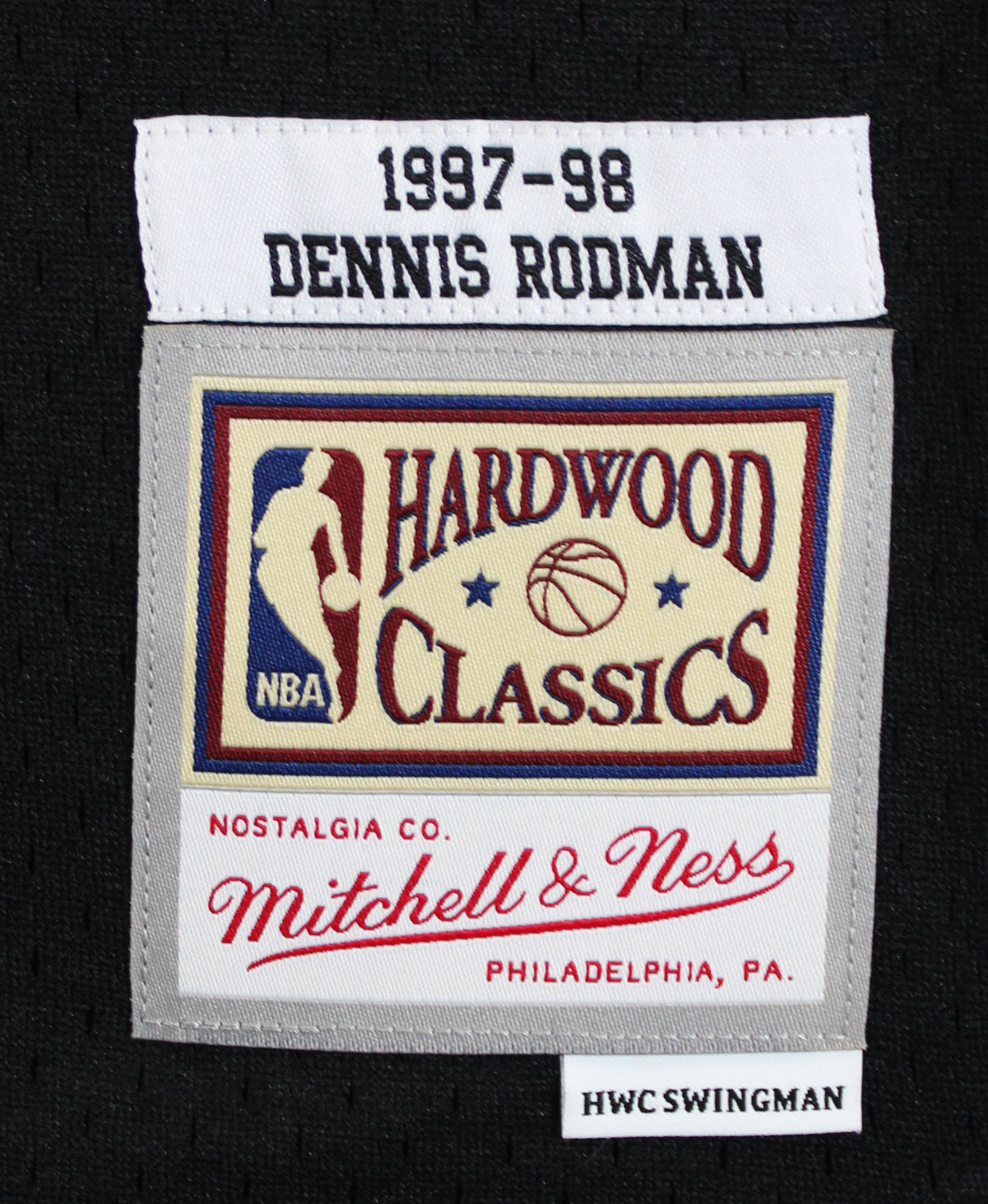 Bulls Dennis Rodman Signed Black M&N HWC Swingman Jersey w/ Black Sig JSA Wit