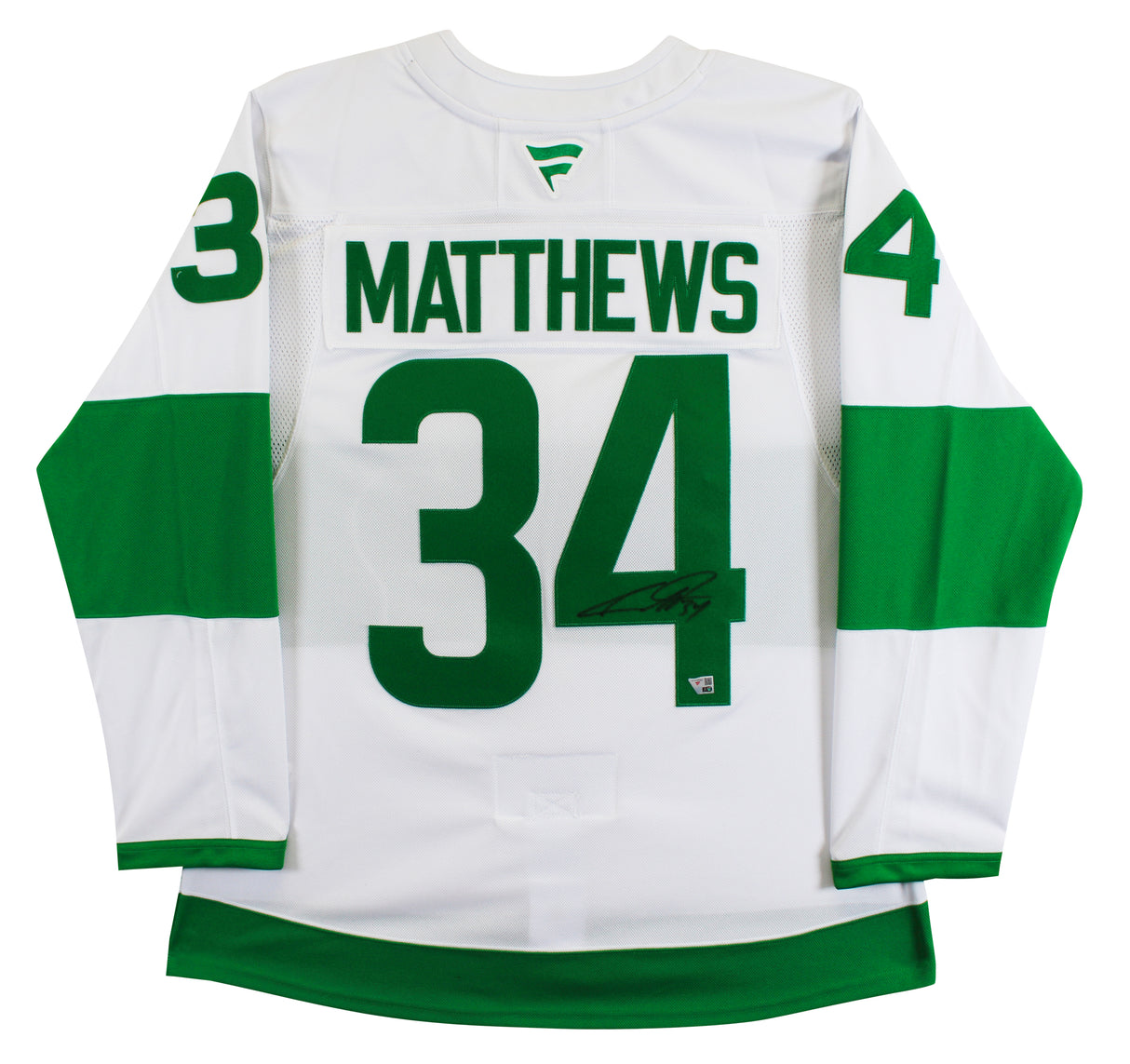 Auston Matthews Signed White Shamrock Series Auth Jersey w/ Fight Strap Fanatics