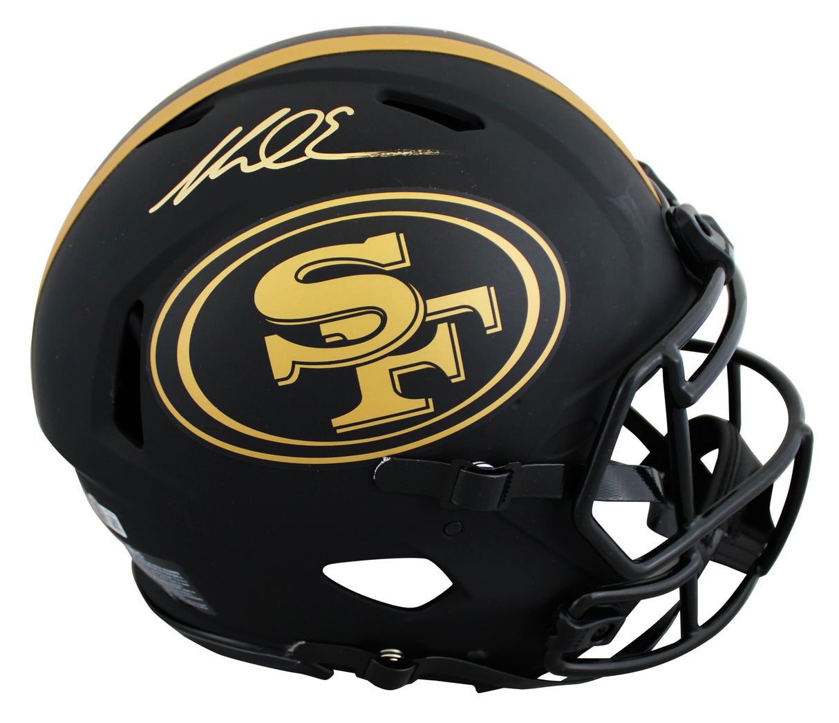 49ers Mike Evans Signed Eclipse Full Size Speed Proline Helmet W/ Case BAS Wit