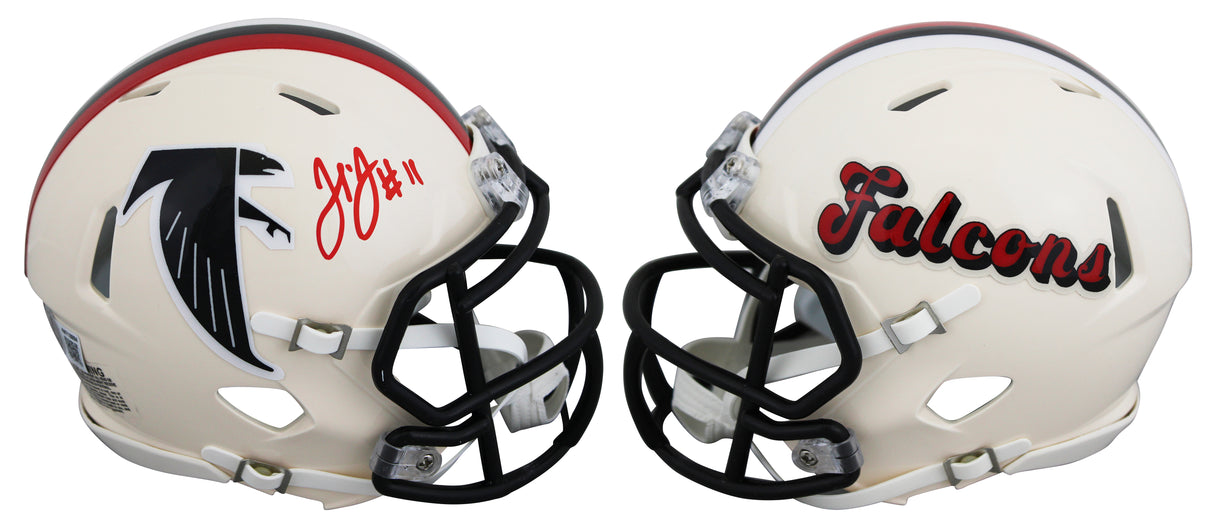 Falcons Julio Jones Authentic Signed Retro Speed Mini Helmet BAS Witnessed
