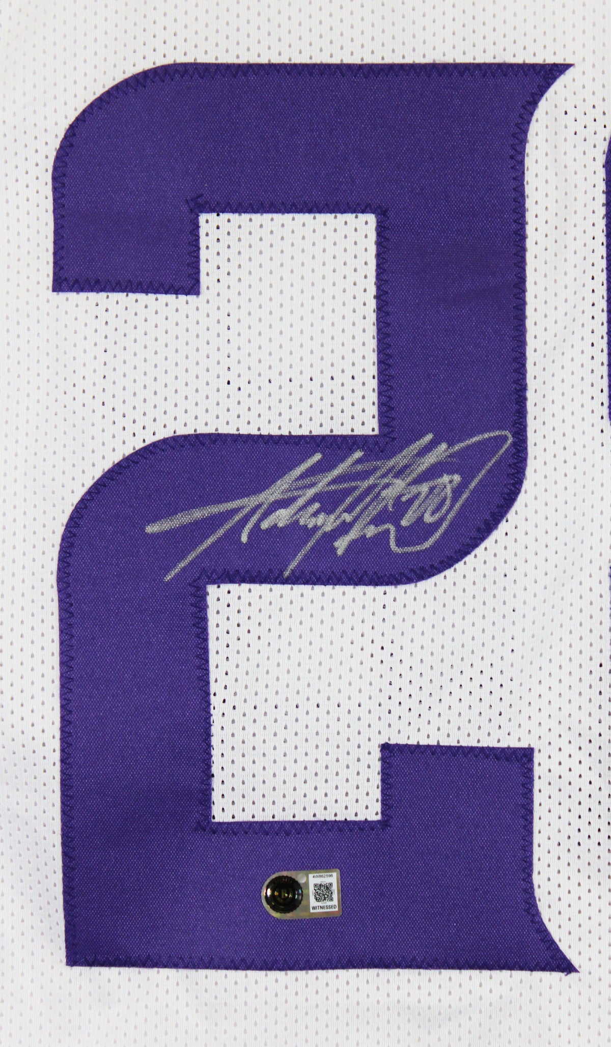 Adrian Peterson Authentic Signed White Pro Style Jersey BAS Witnessed 3