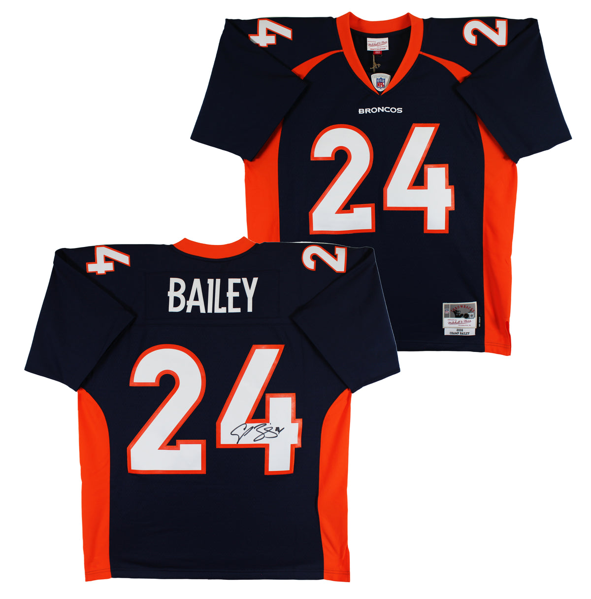 Broncos Champ Bailey Authentic Signed Navy Mitchell & Ness Jersey BAS Witnessed