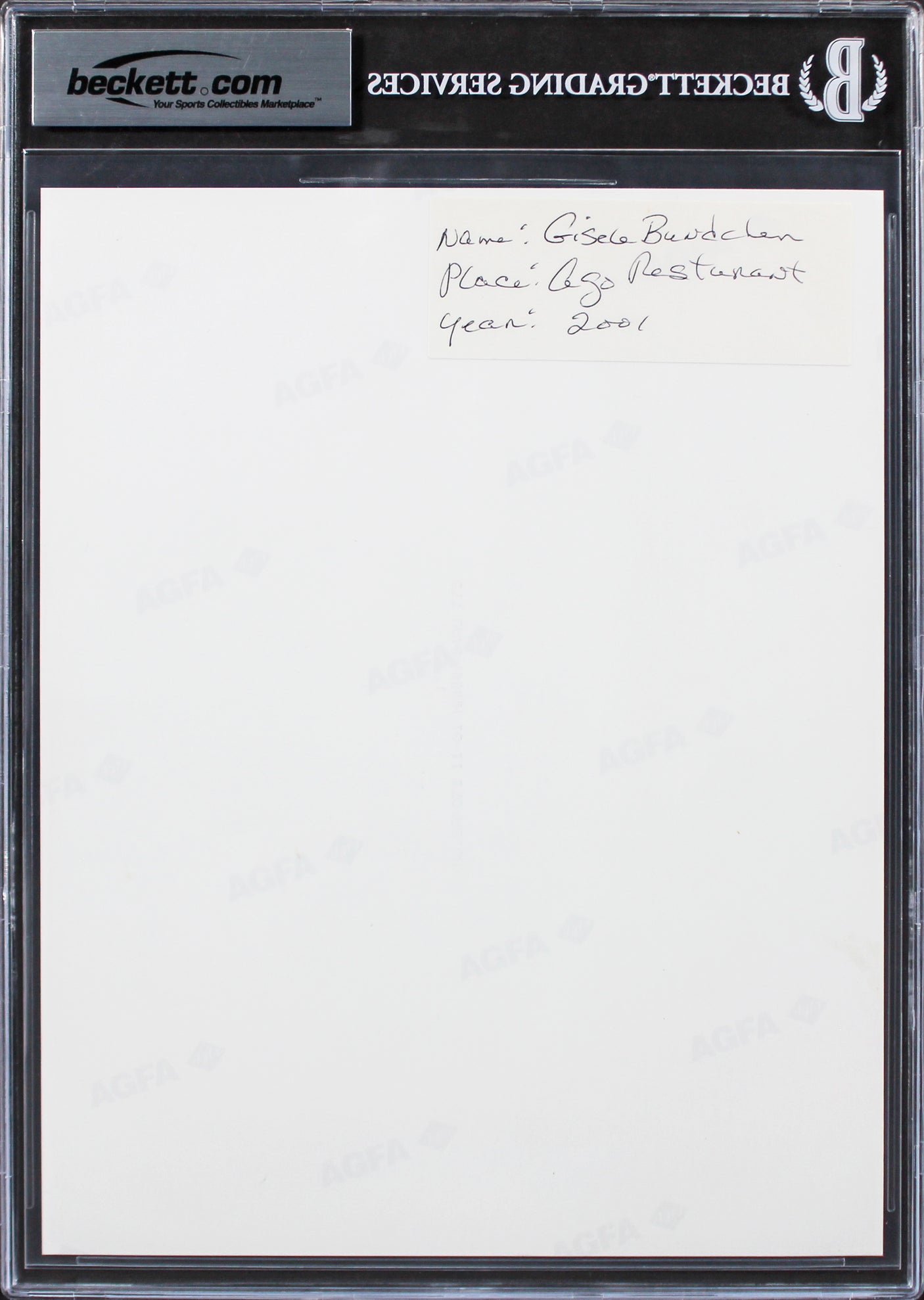 Gisele Bundchen Victoria's Secret Model Signed 8x10 Photo Auto 10! BAS Slabbed