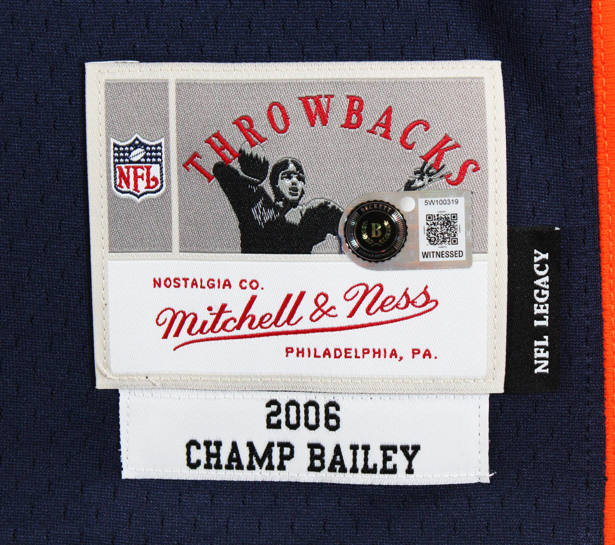 Broncos Champ Bailey Authentic Signed Navy Mitchell & Ness Jersey BAS Witnessed