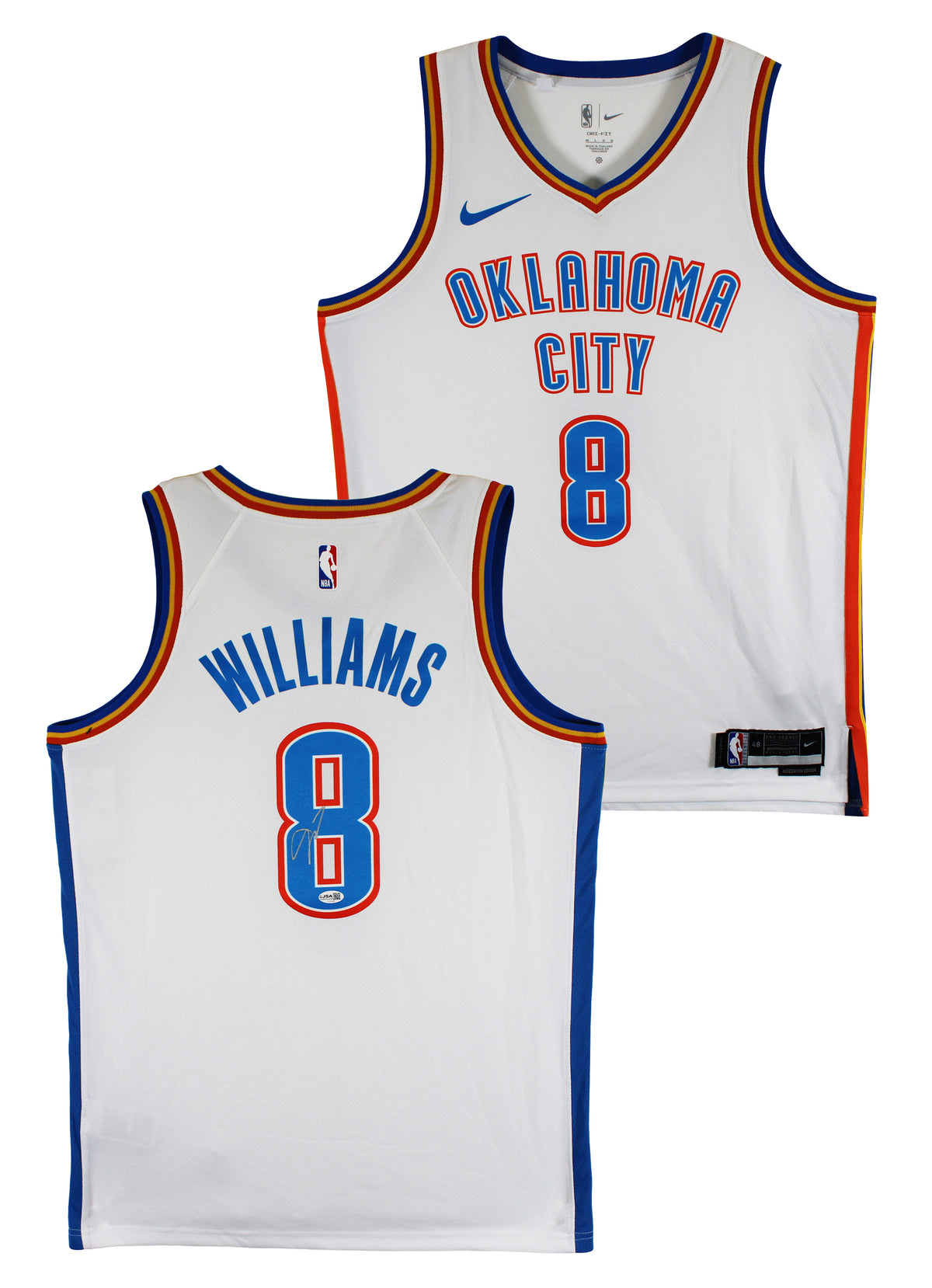 Thunder Jalen Williams Signed White Nike Association Edition Swingman Jersey JSA