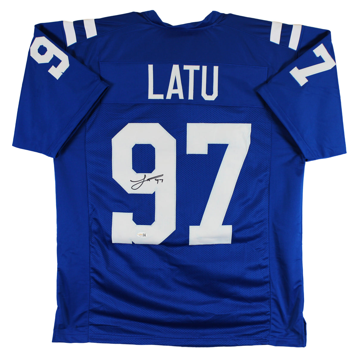 Laiatu Latu Authentic Signed Blue Pro Style Jersey Autographed JSA Witness