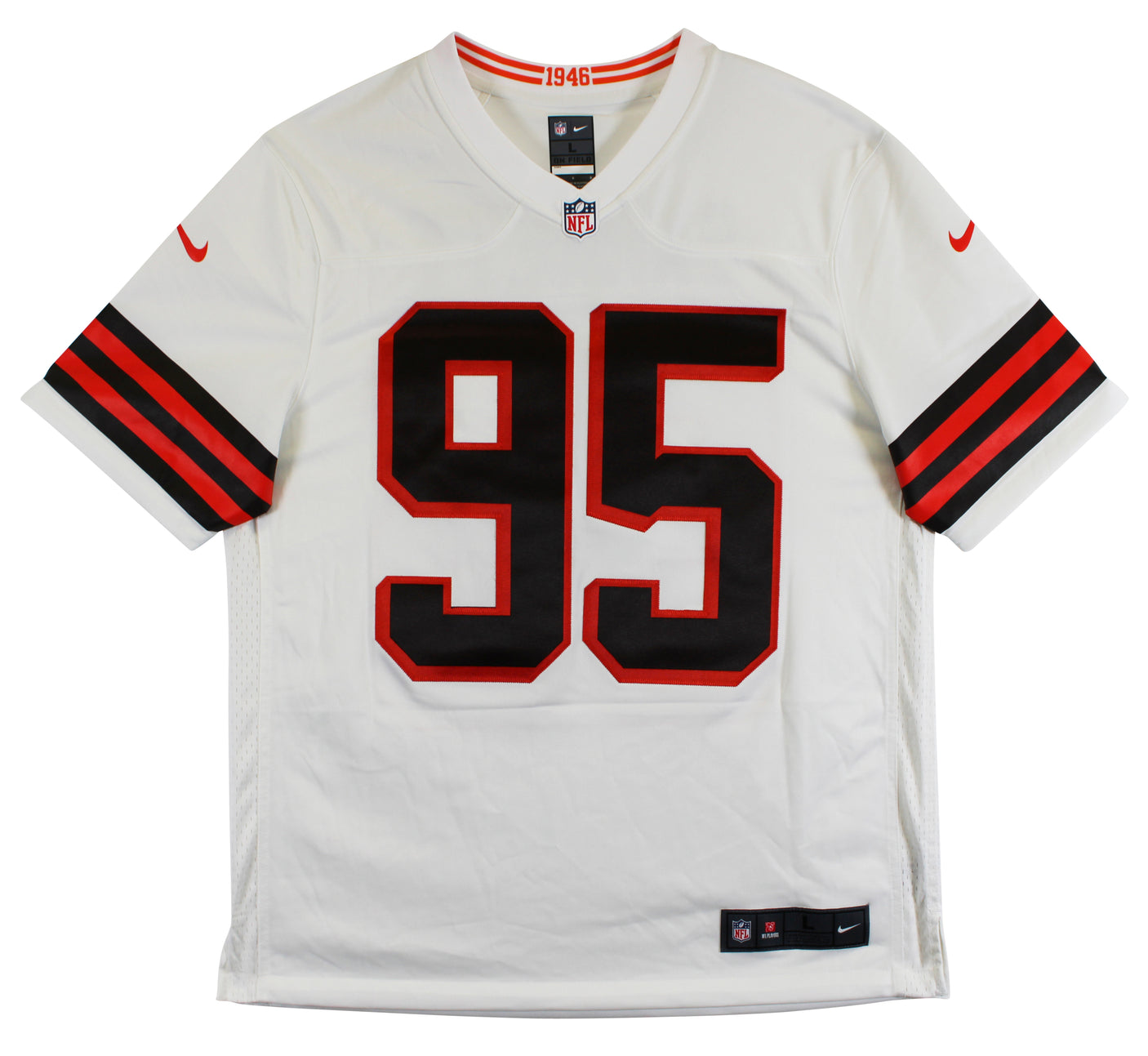 Browns Myles Garrett Authentic Signed White Nike Limited Jersey BAS Witnessed