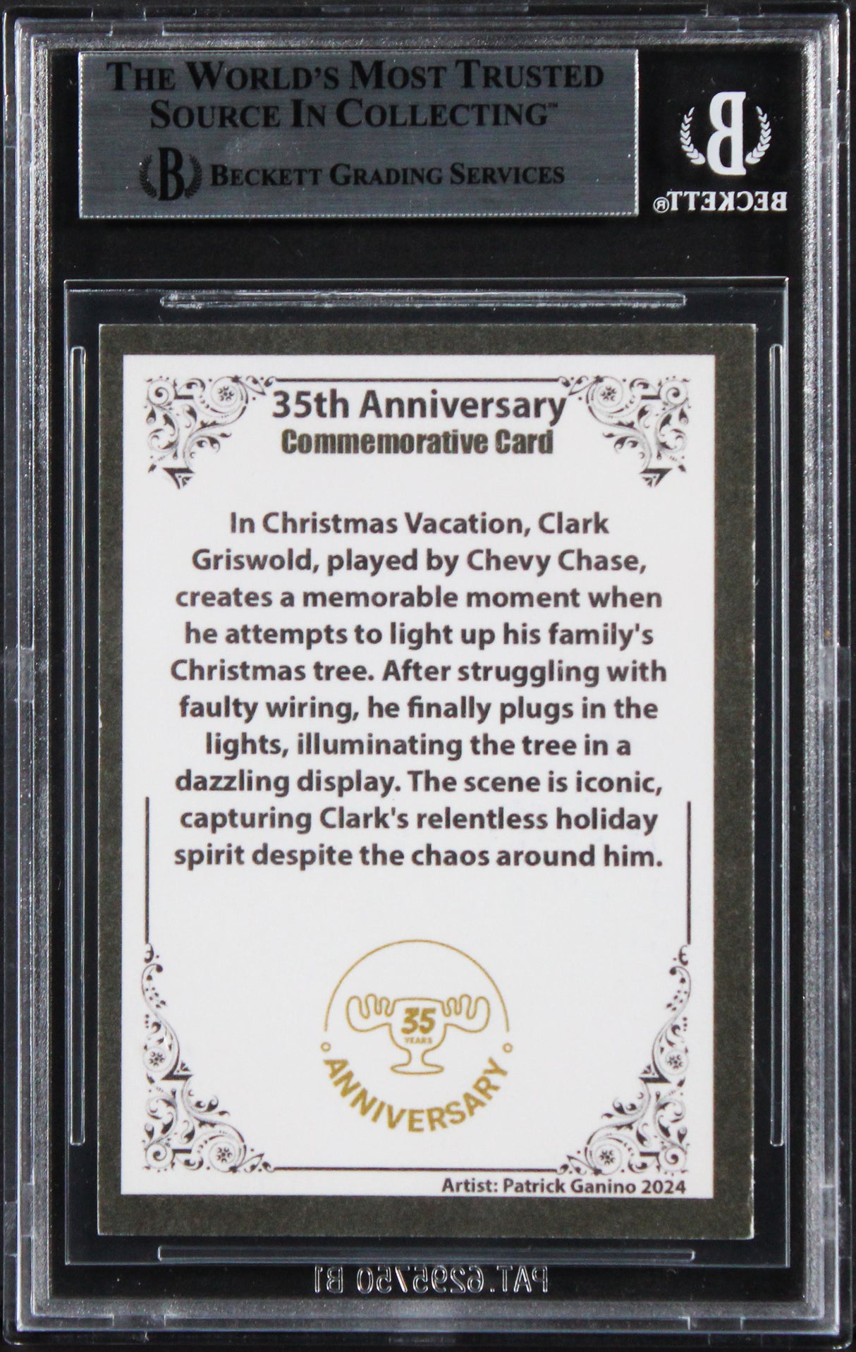 Chevy Chase Christmas Vacation Signed Father Christmas Custom Card BAS Slabbed