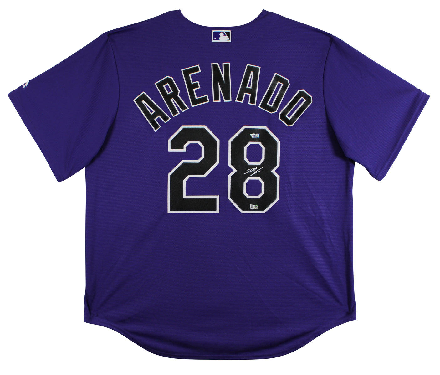 Rockies Nolan Arenado Signed Purple Majestic Cool Base Jersey MLB #VS095919