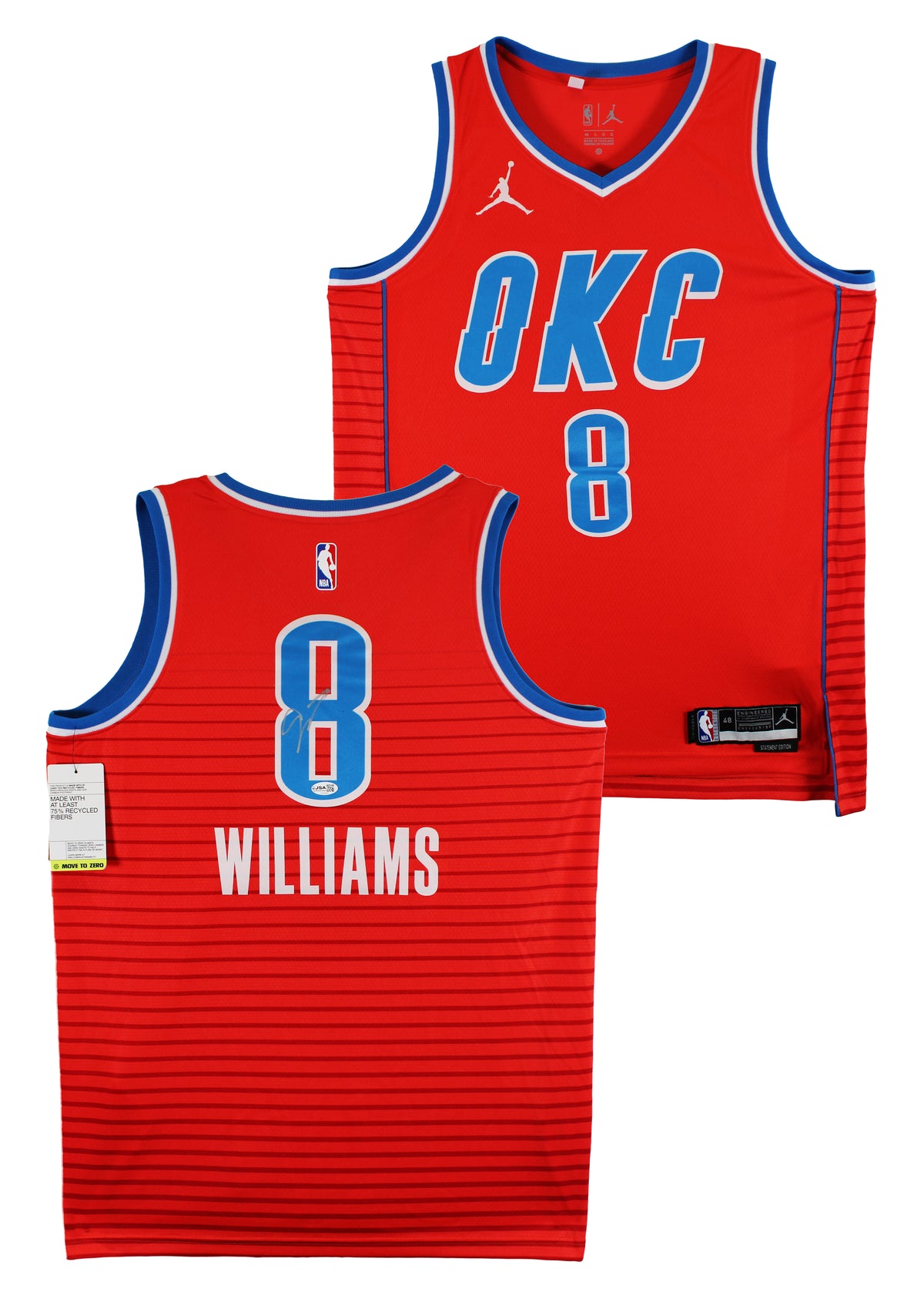 Thunder Jalen Williams Signed Orange Nike Statement Edition Swingman Jersey JSA