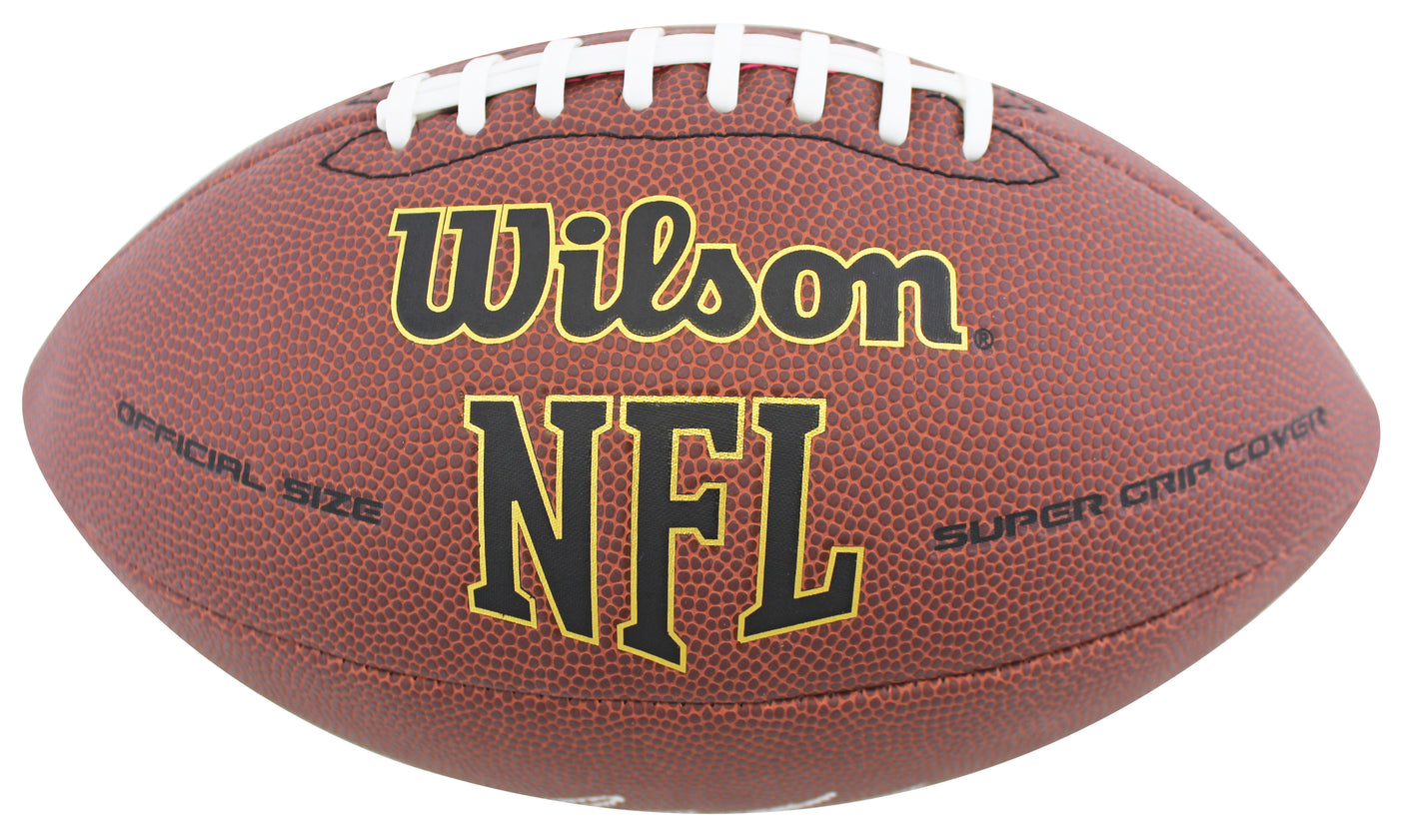 Buccaneers John Lynch Signed Wilson Super Grip Football w/ Case BAS Witnessed