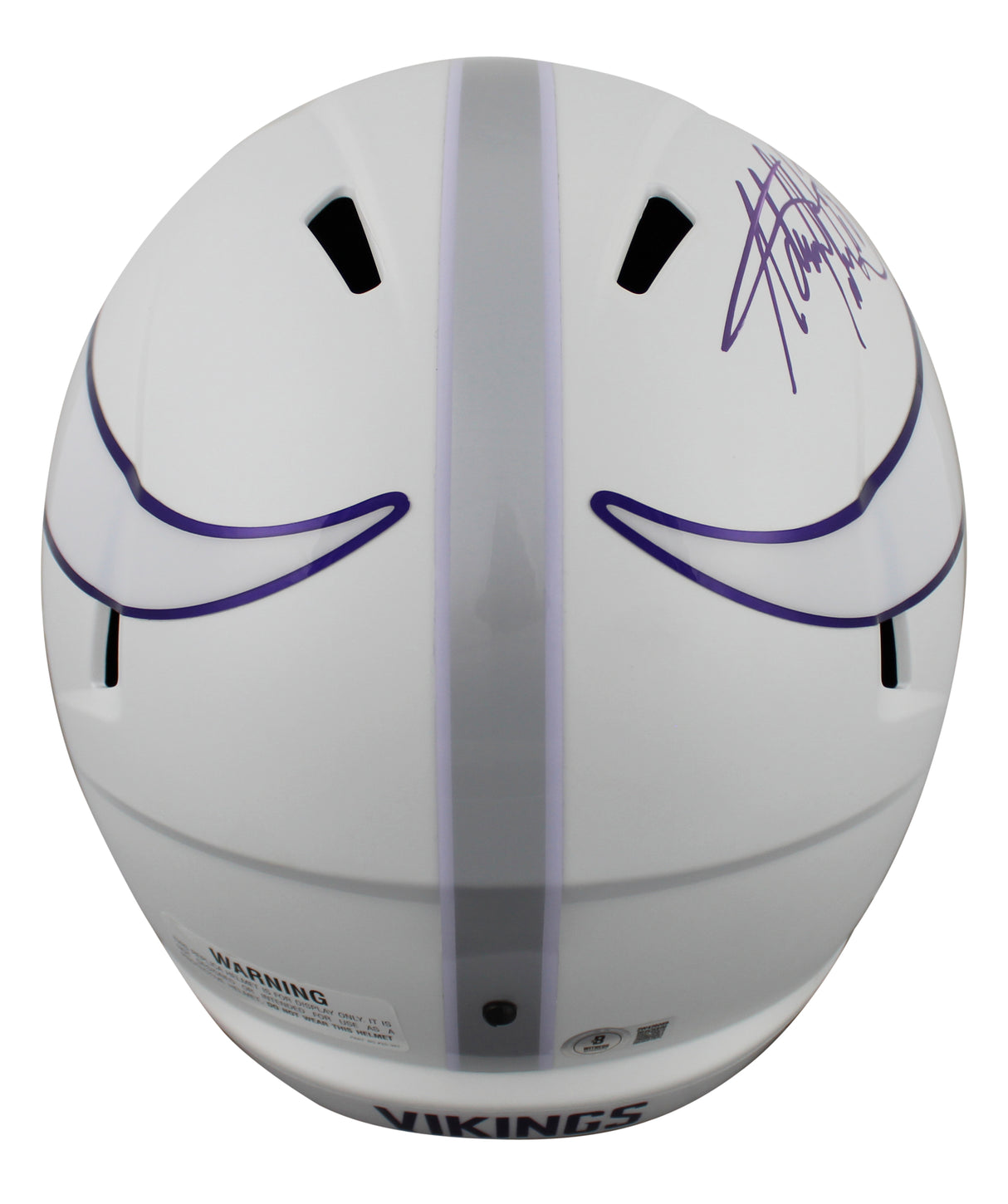 Vikings Adrian Peterson Signed 2024 Alt Full Size Speed Rep Helmet BAS Witnessed