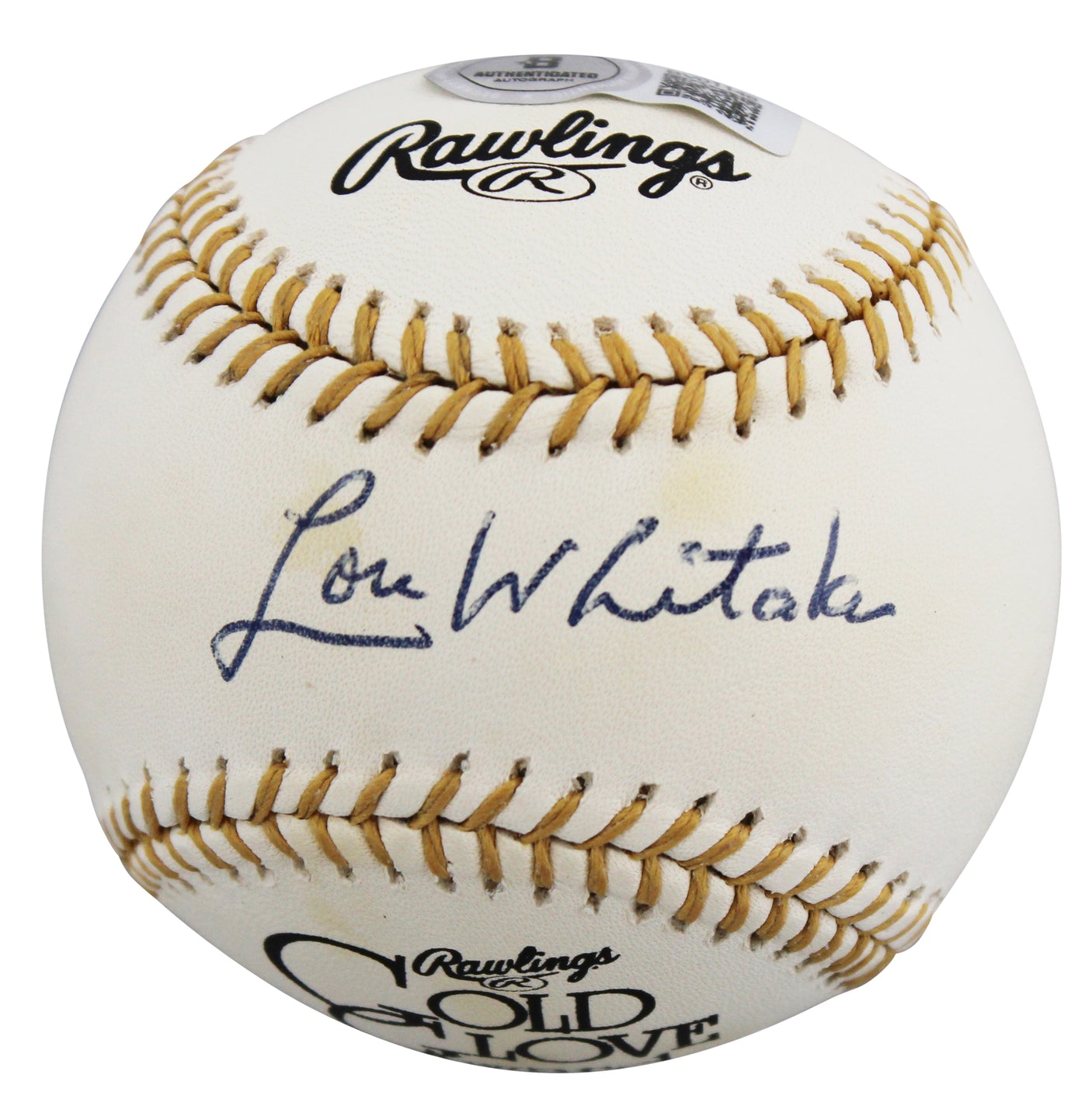 Tigers Lou Whitaker Signed Rawlings Gold Glove Logo OML Baseball BAS #BV01148