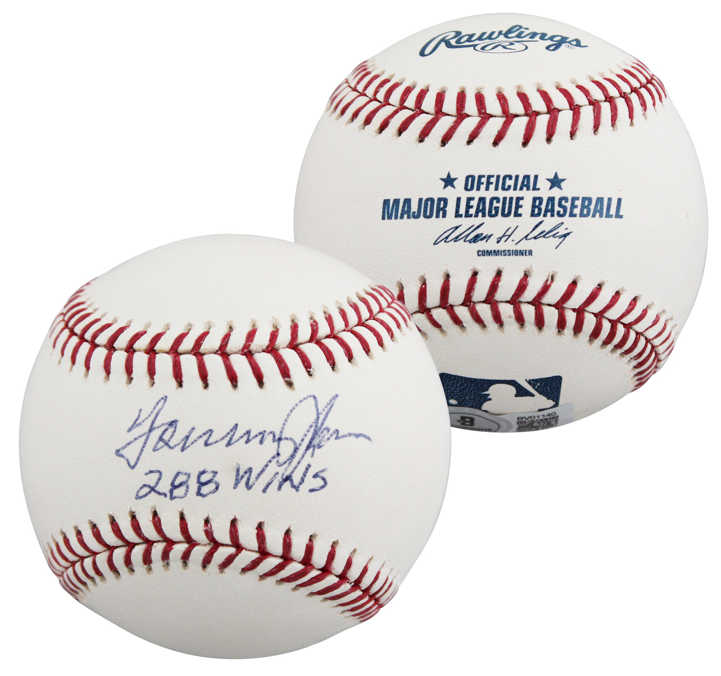 Dodgers Tommy John "288 Wins" Authentic Signed OML Baseball BAS #BV01140