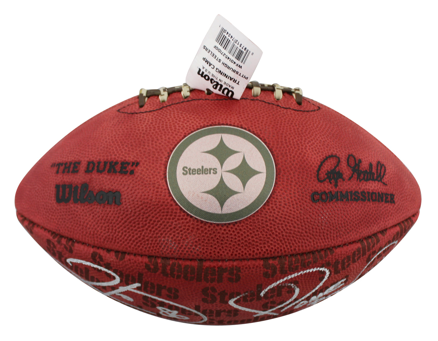 Jerome Bettis & Hines Ward Signed "Duke" Team Showcase Football W/ Case BAS Wit