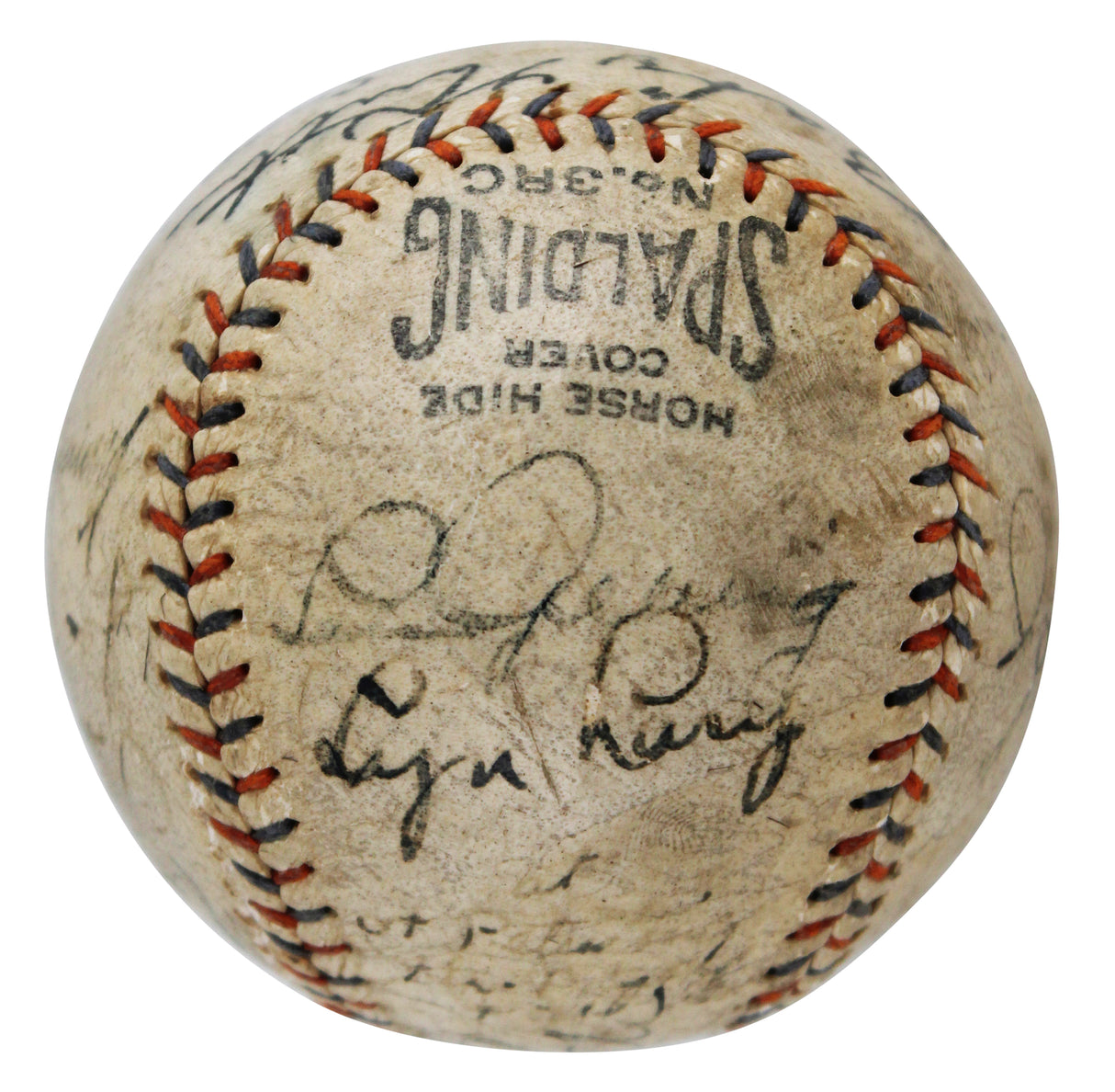 1931 Yankees (13) Babe Ruth, Lou Gehrig, +11 Signed Spalding Baseball JSA LOA