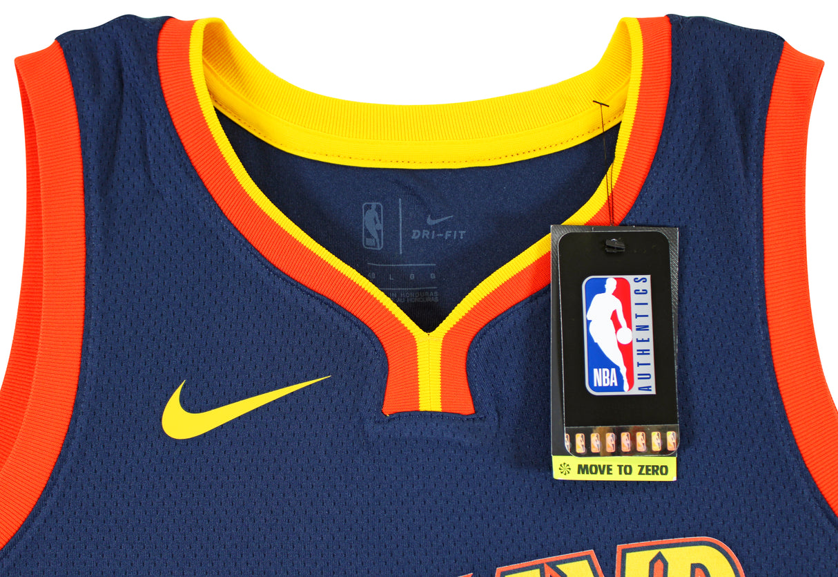 Warriors Stephen Curry Authentic Signed Navy Blue Nike Swingman Jersey JSA