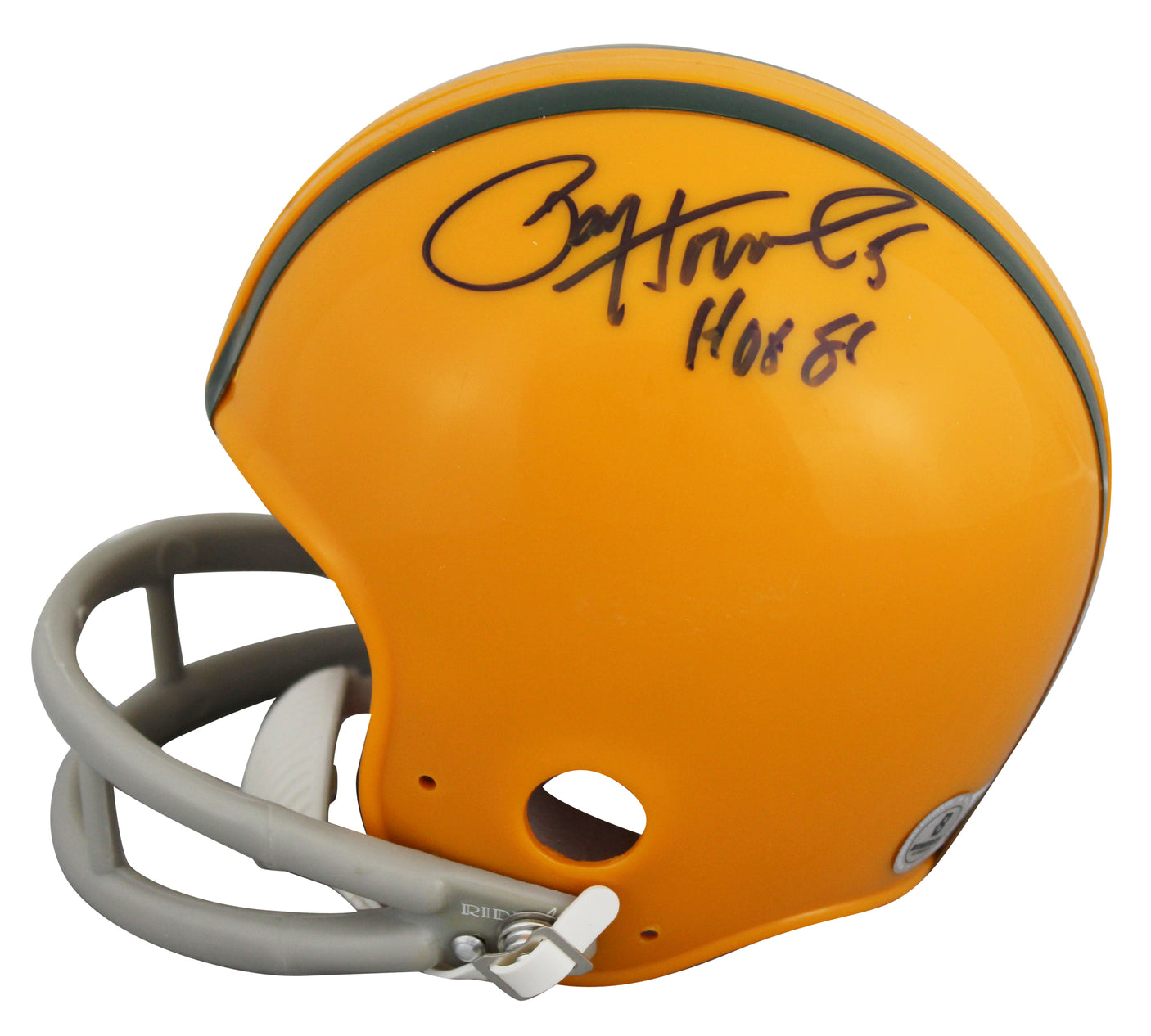 Packers Paul Hornung "HOF 86" Authentic Signed VSR4 Rep Mini Helmet BAS #BV01103