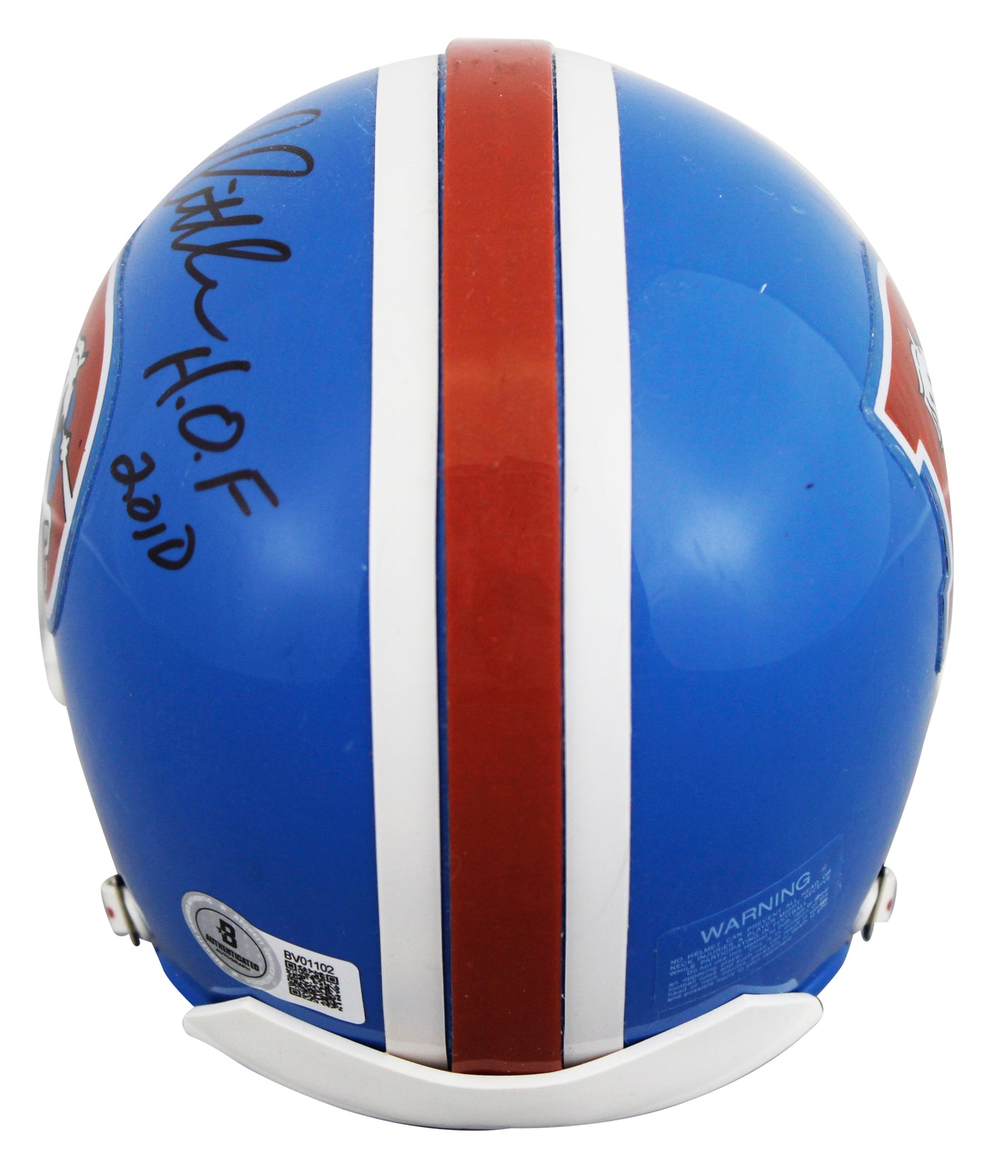Broncos Floyd Little "HOF 2010" Signed VSR4 Rep Mini Helmet BAS #BV01102