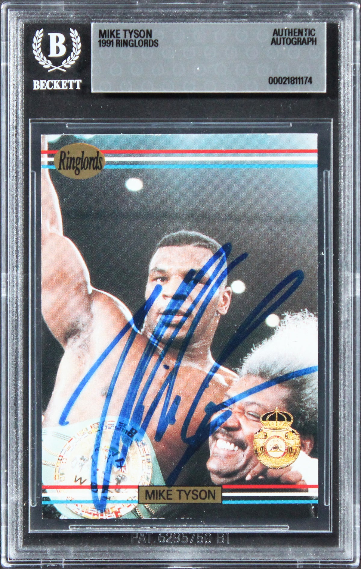 Mike Tyson Authentic Signed 1991 Ringlords Card Autographed BAS Slabbed