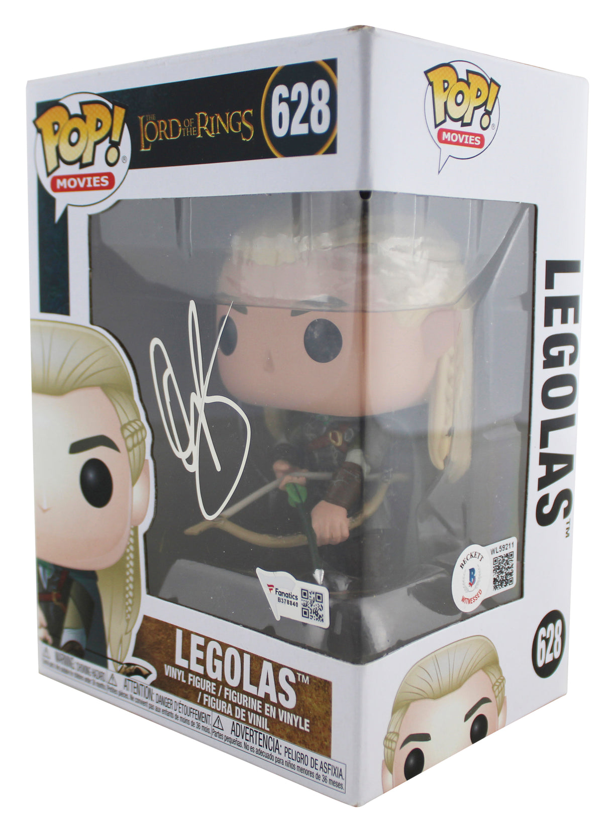 Orlando Bloom LOTR Signed Legolas #628 Funko Pop Vinyl Figure BAS #WL59211