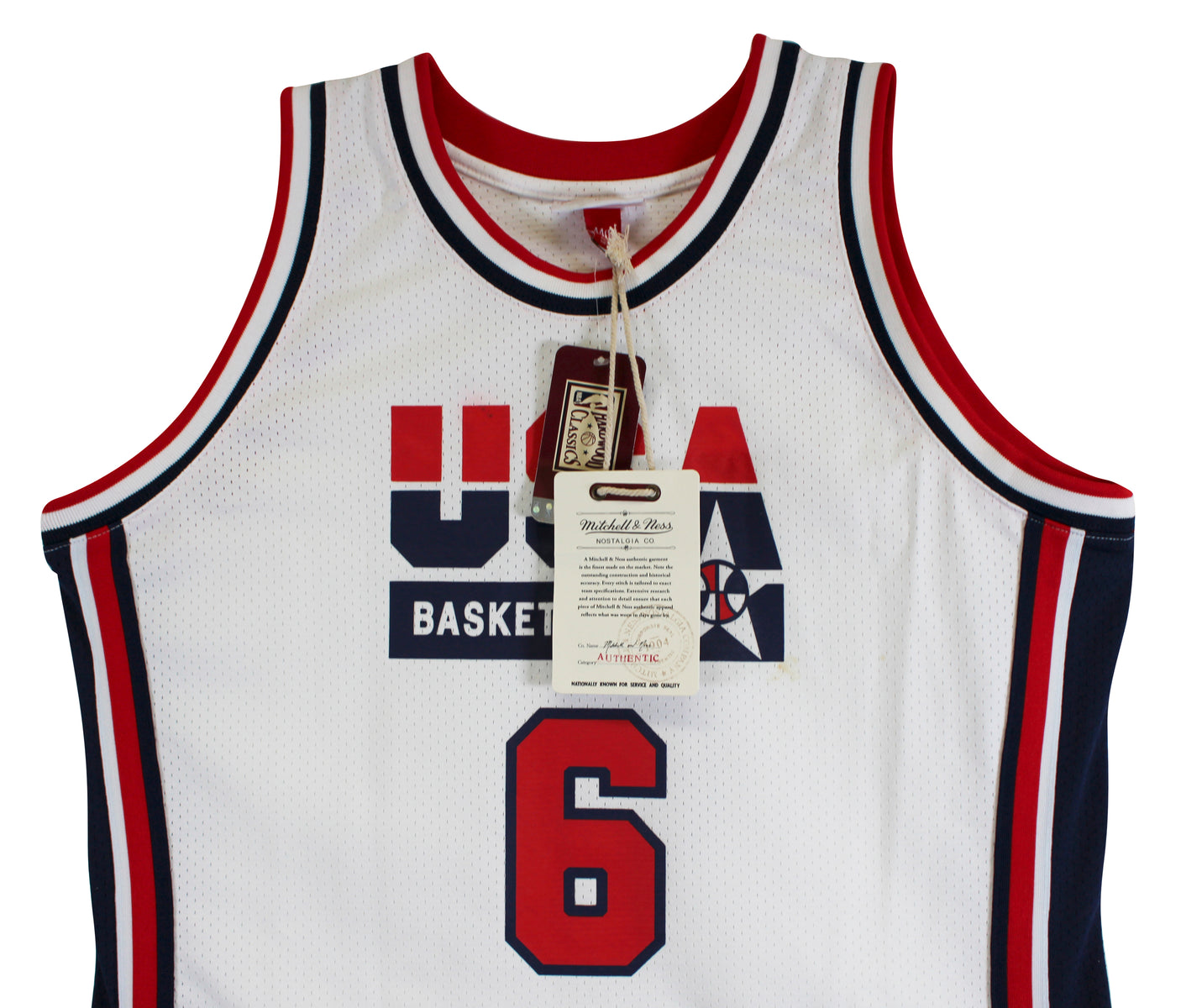 Knicks Patrick Ewing Signed White M&N 1992 USA Authentic Jersey BAS #BV01198