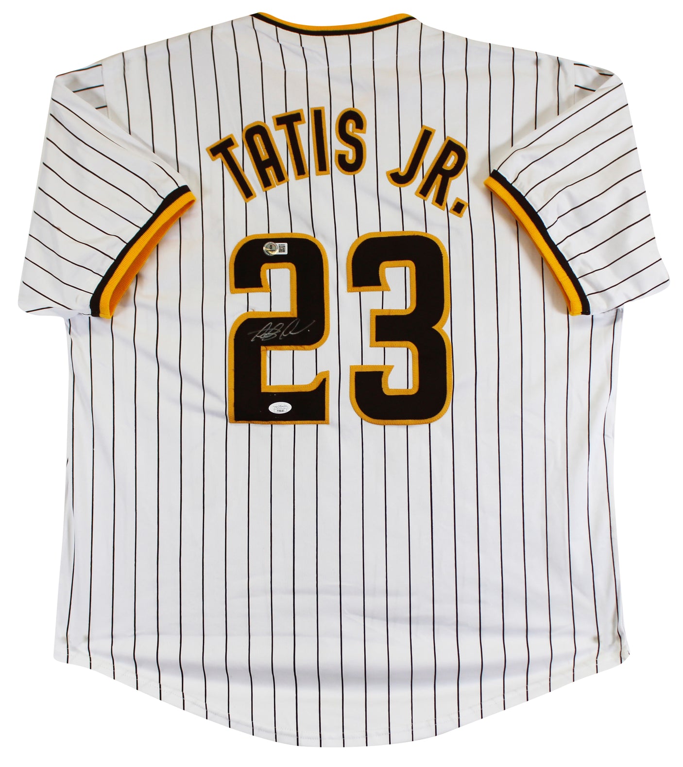 Fernando Tatis Jr. Signed White Pinstripe Pro Style Jersey BAS #BU55020