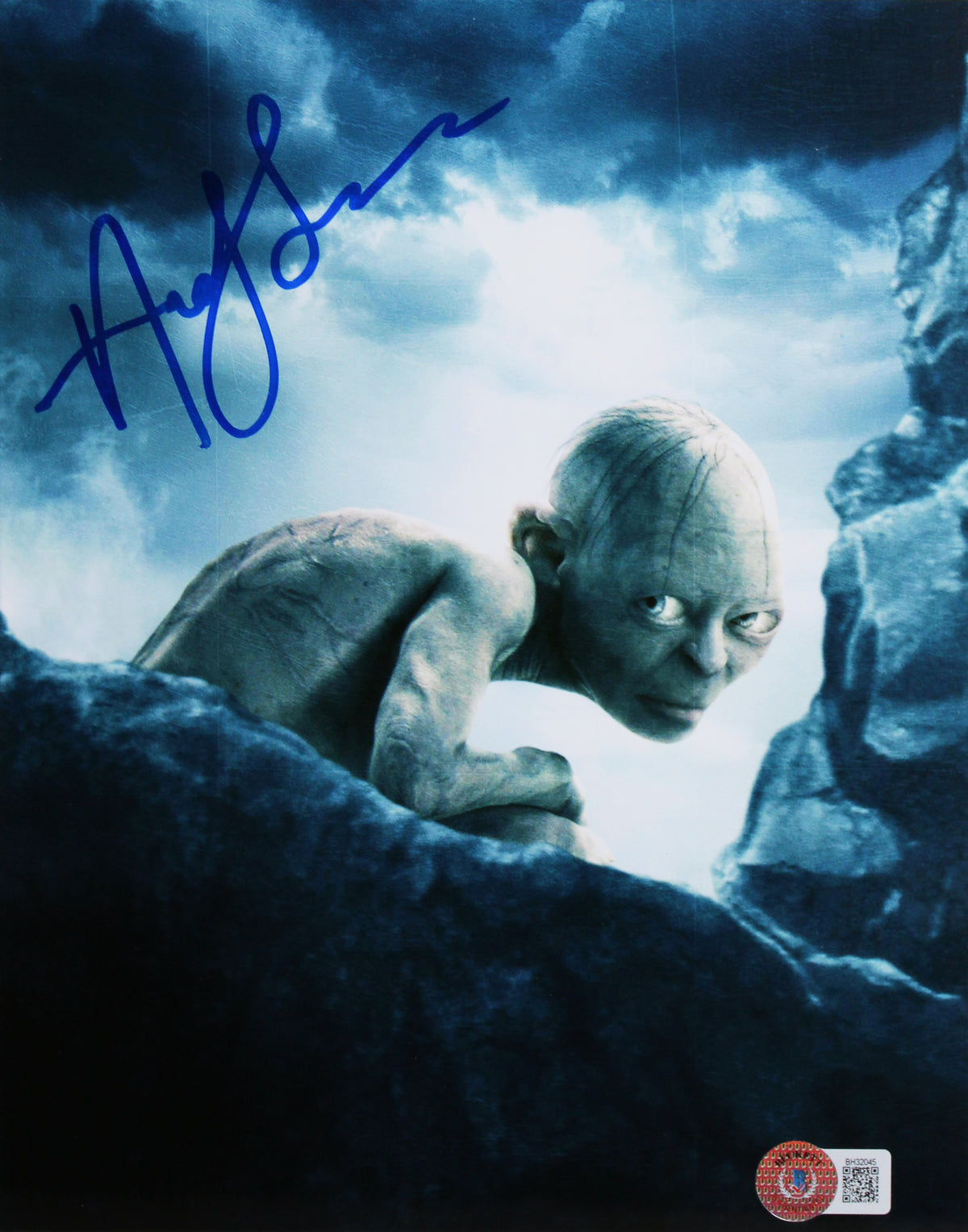 LOTR (6) Wood, Astin, Mortensen, Serkis, Davies, Bloom Signed Framed Display BAS