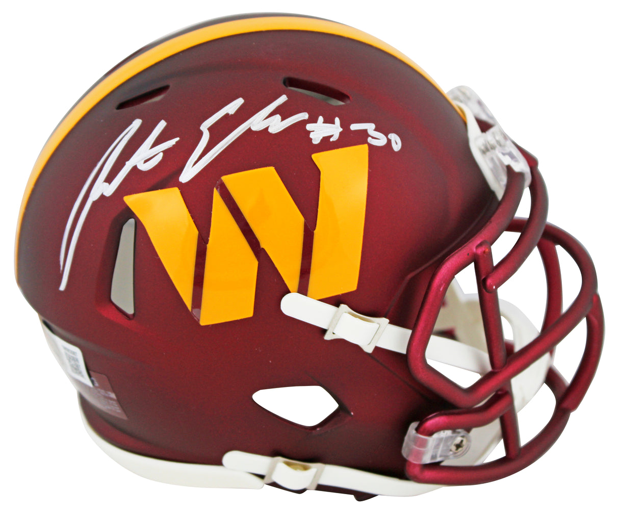 Commanders Austin Ekeler Authentic Signed Speed Mini Helmet W/ Case BAS Witness