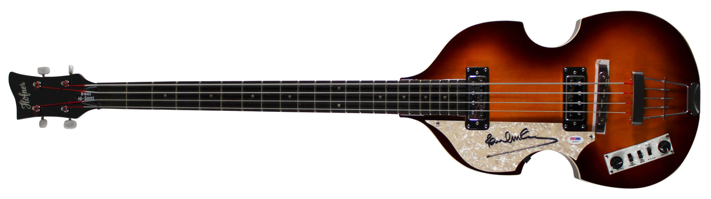 Paul McCartney The Beatles Signed Left Handed Hofner Violin Bass Guitar PSA/DNA