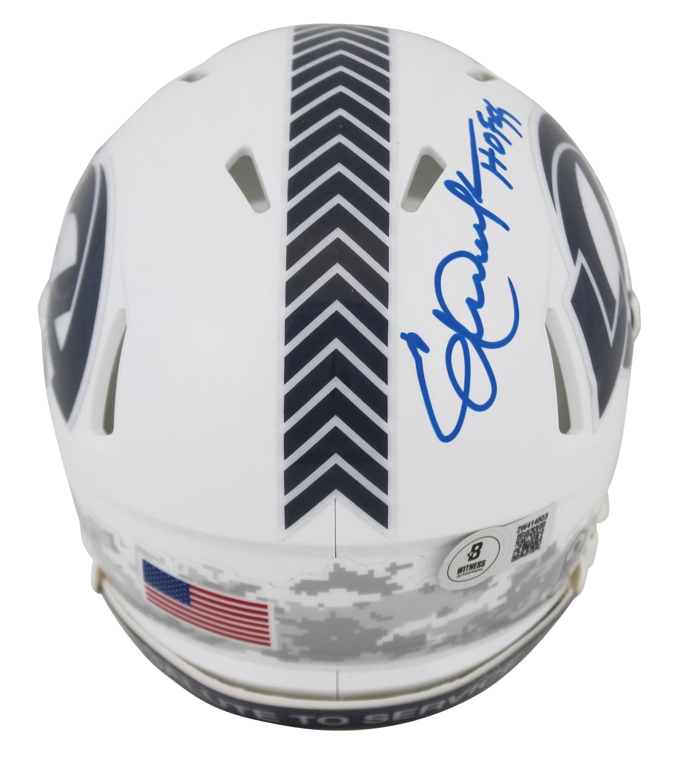 Rams Eric Dickerson "HOF 99" Signed STS III Speed Mini Helmet W/ Case BAS Wit