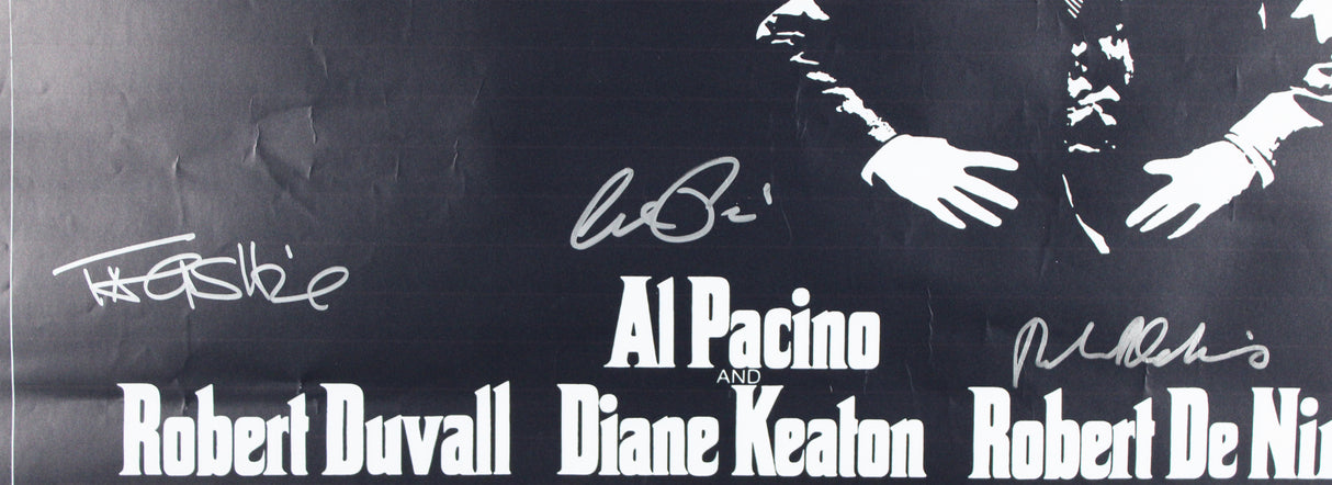 Al Pacino, Robert De Niro & Talia Shire The Godfather Signed 27x40 Poster BAS