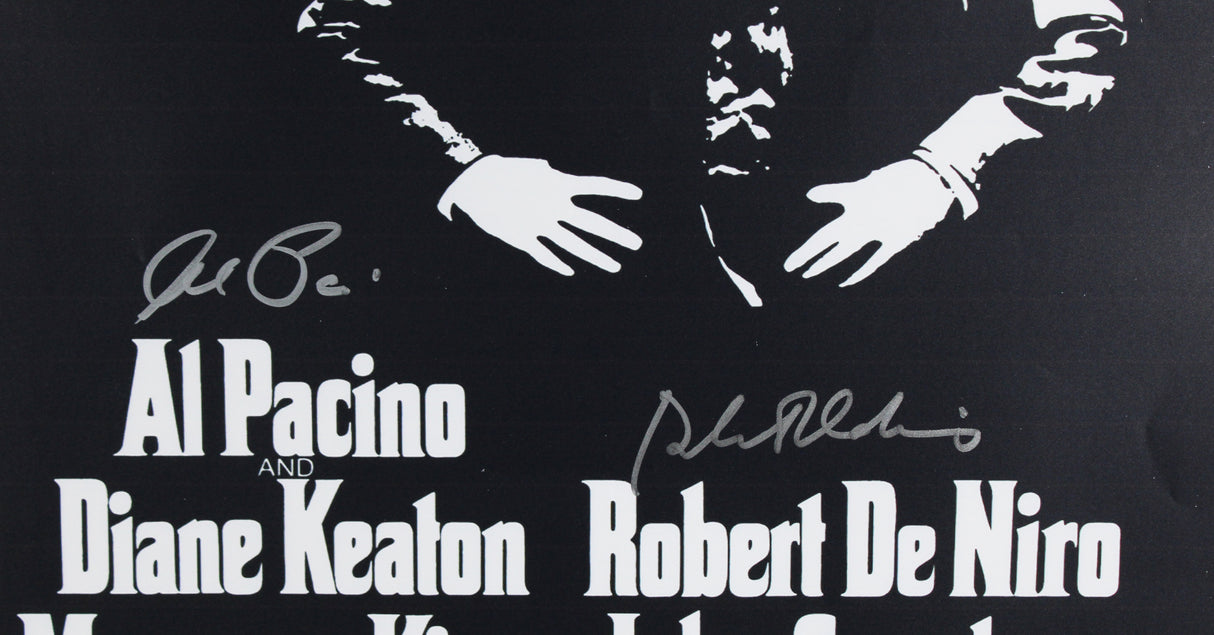 Al Pacino & Robert De Niro The Godfather Authentic Signed 27x40 Poster BAS LOA