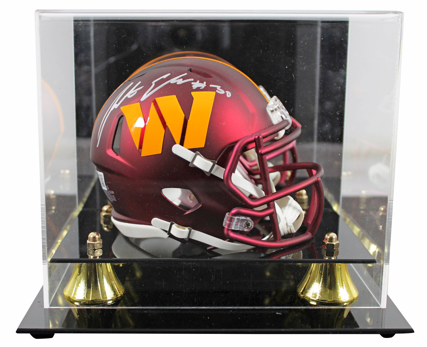 Commanders Austin Ekeler Authentic Signed Speed Mini Helmet W/ Case BAS Witness