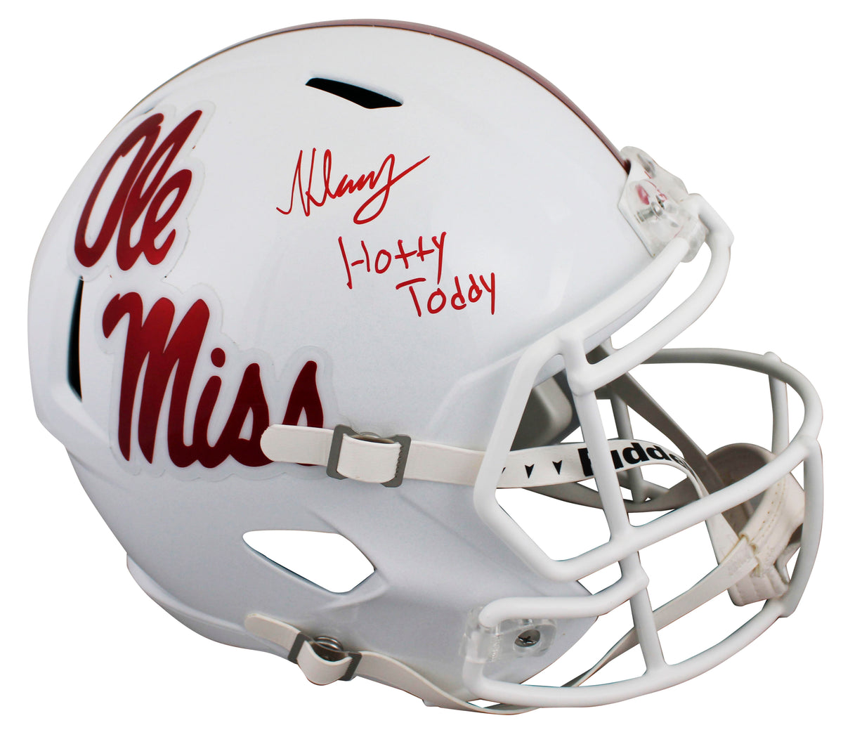 Ole Miss Kewan Lacy "Hotty Toddy" Signed F/S Speed Rep Helmet JSA Wit #WC730837